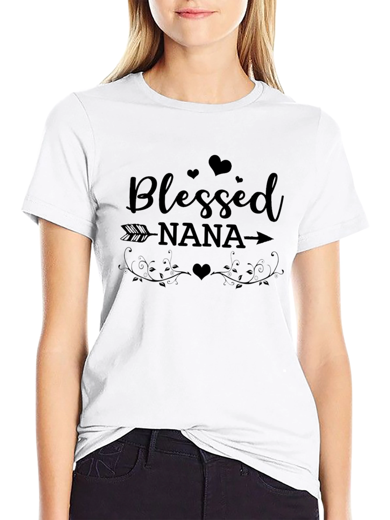 Blessed Nana T-Shirt: Heart Arrow Design
