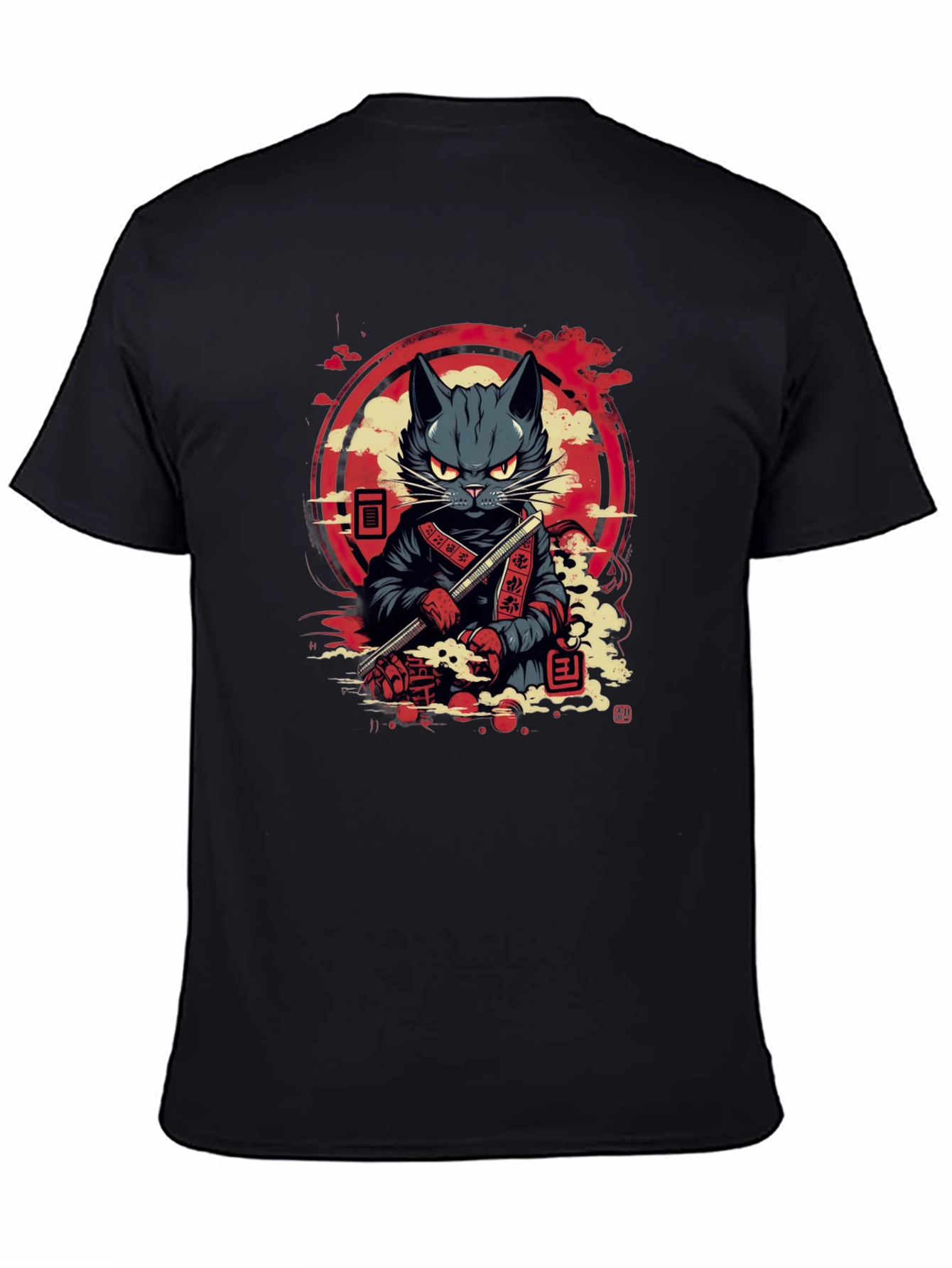Samurai Cat T-Shirt - Unique Graphic Tee