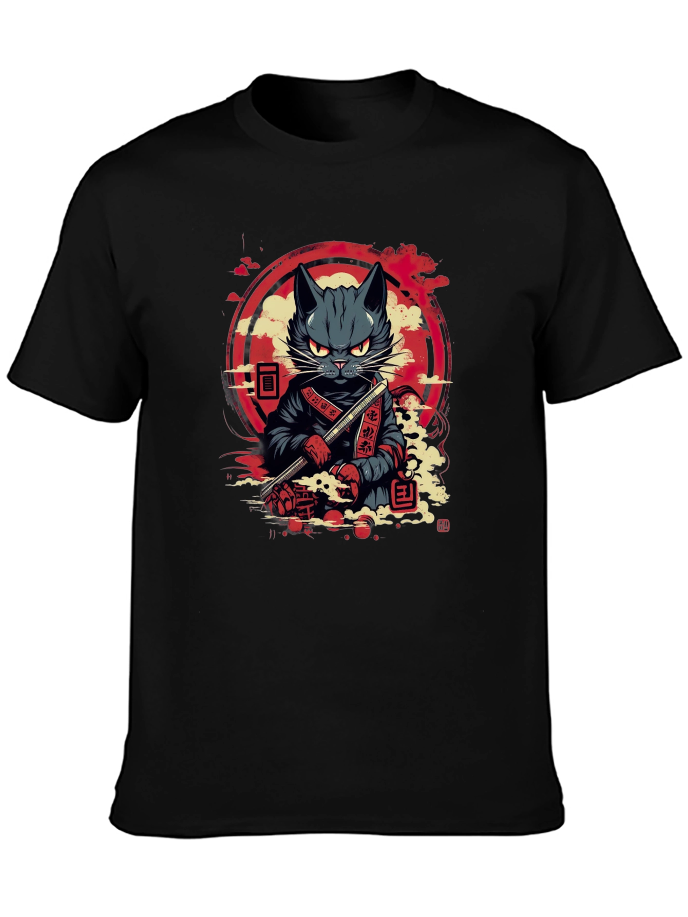 Samurai Cat T-Shirt - Unique Graphic Tee