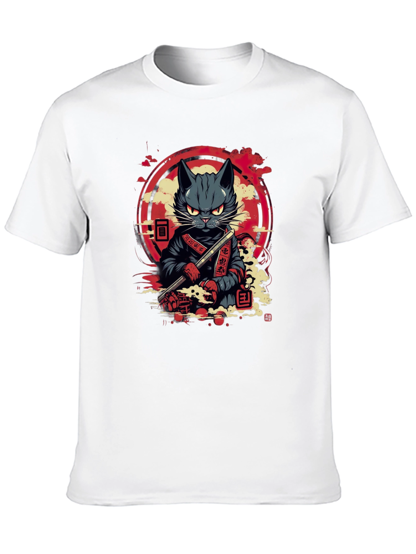Samurai Cat T-Shirt - Unique Graphic Tee