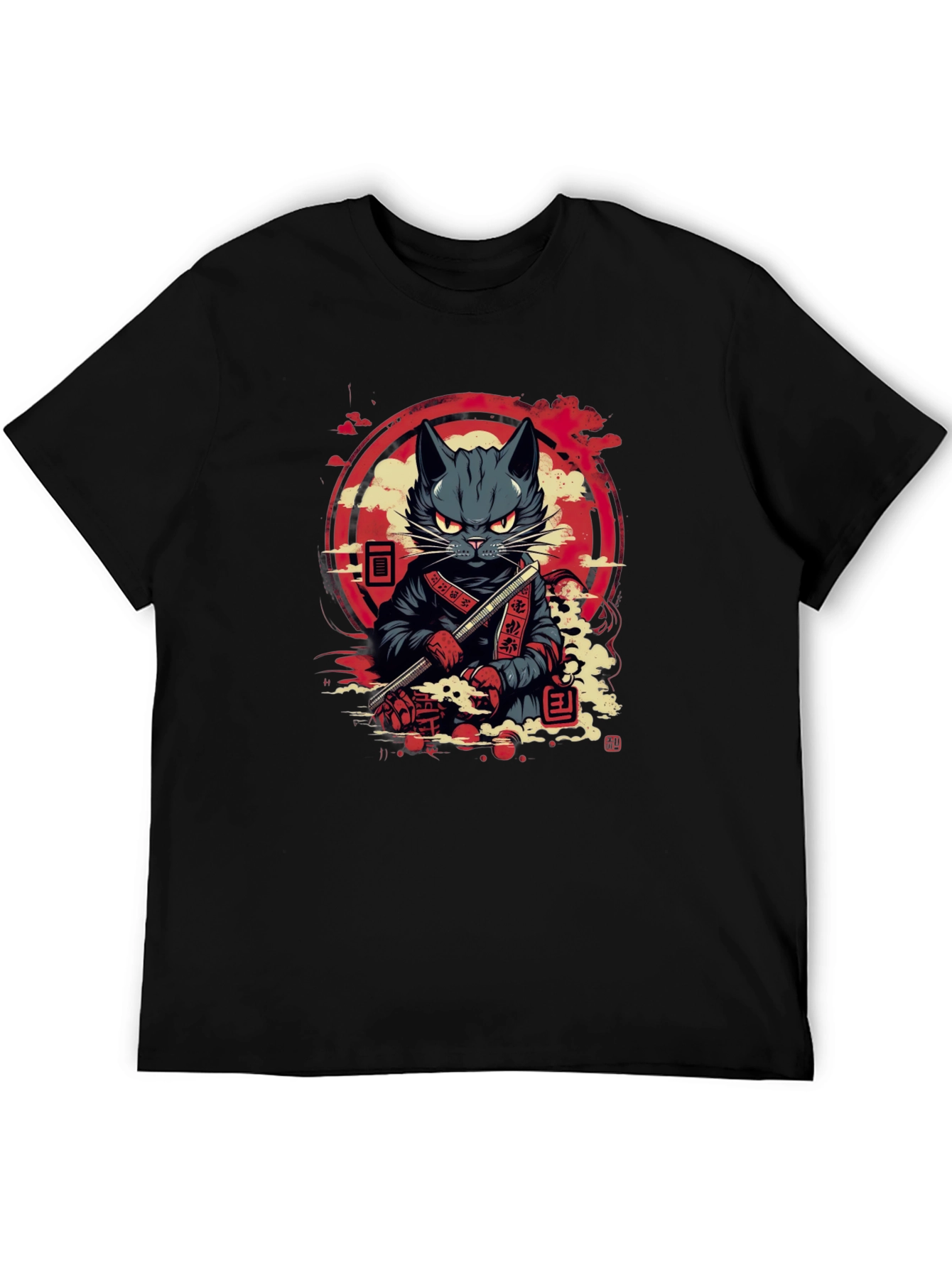 Samurai Cat T-Shirt - Unique Graphic Tee