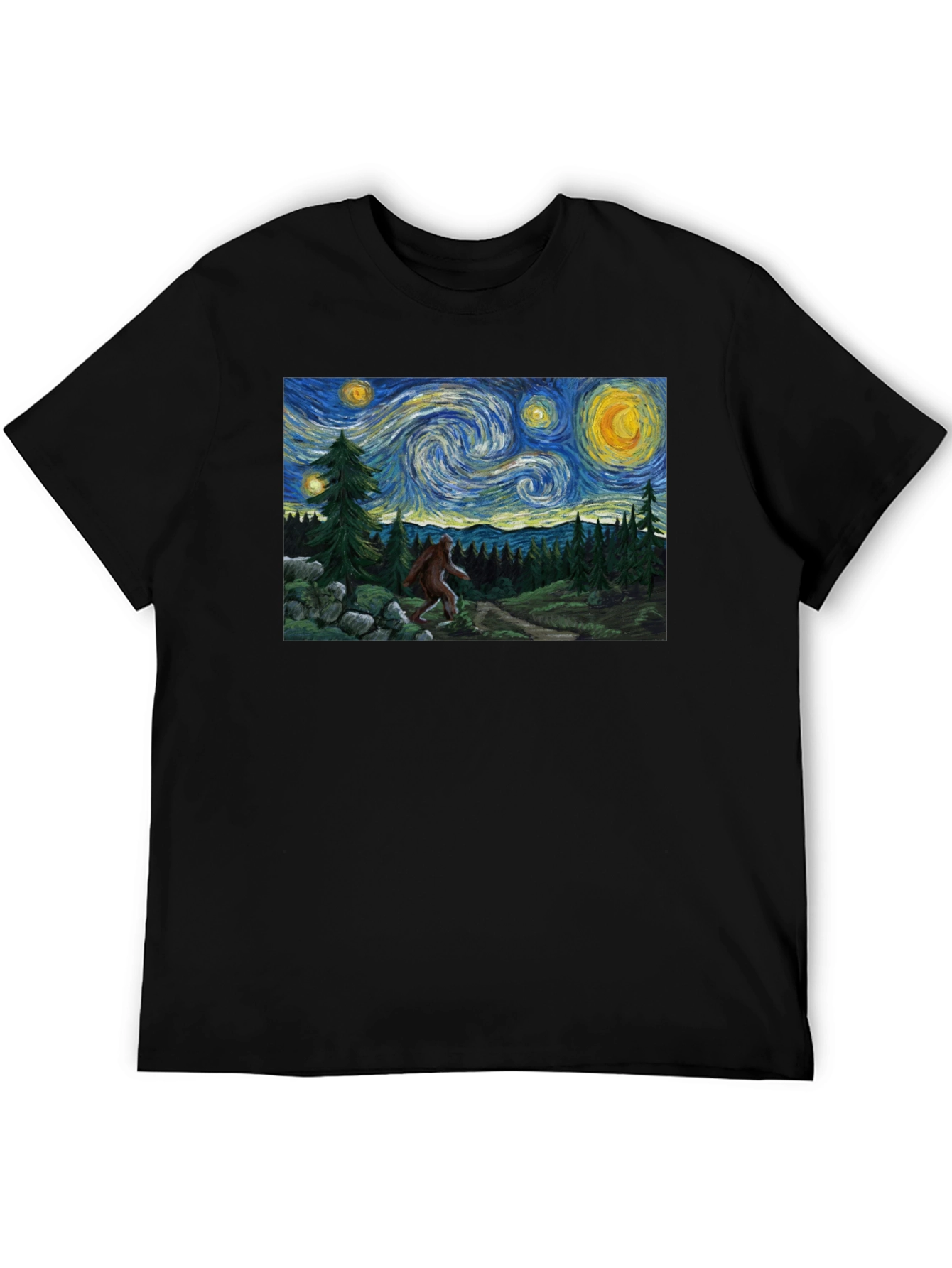 Starry Night Bigfoot Graphic Tee