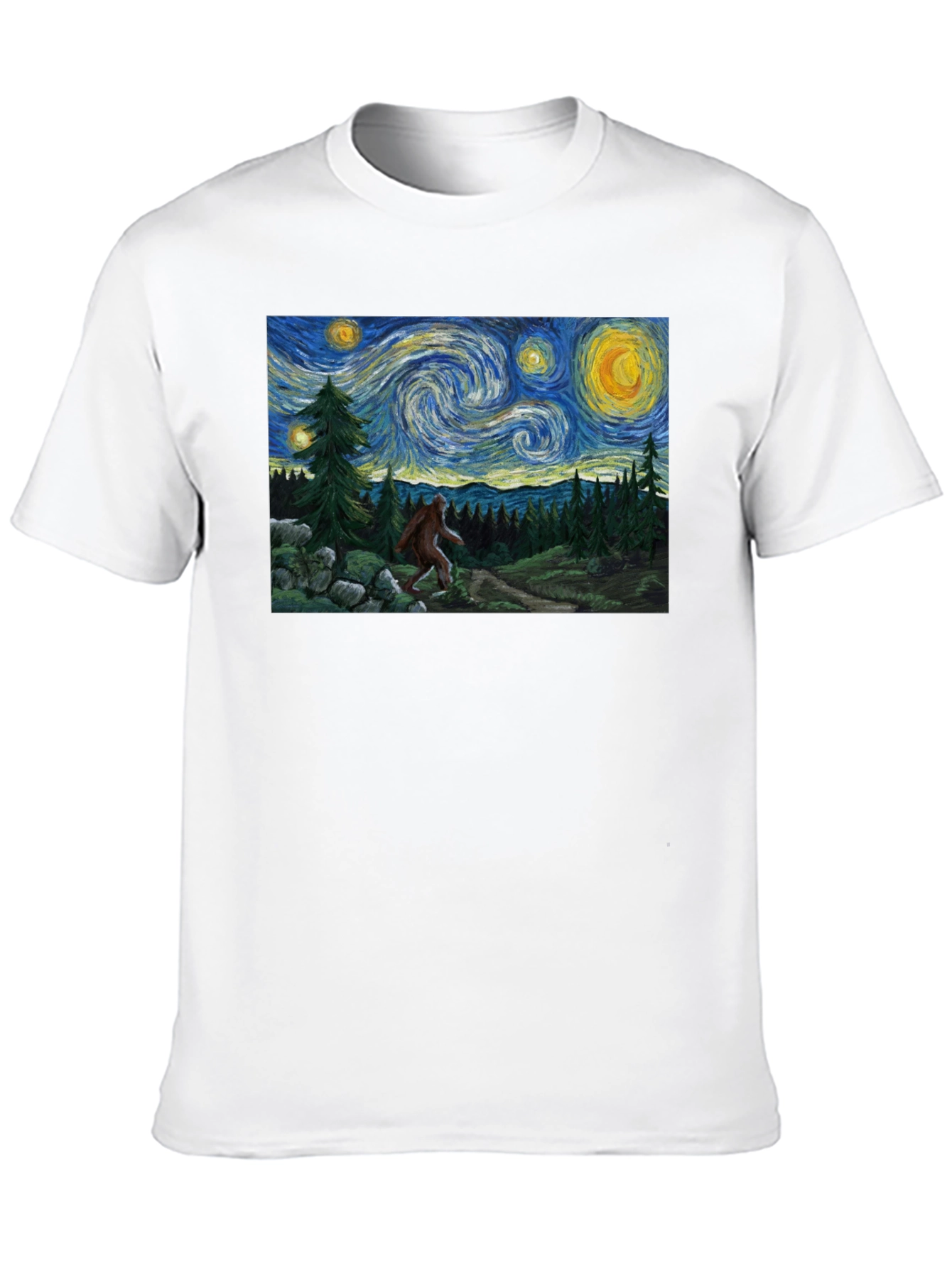 Starry Night Bigfoot Graphic Tee