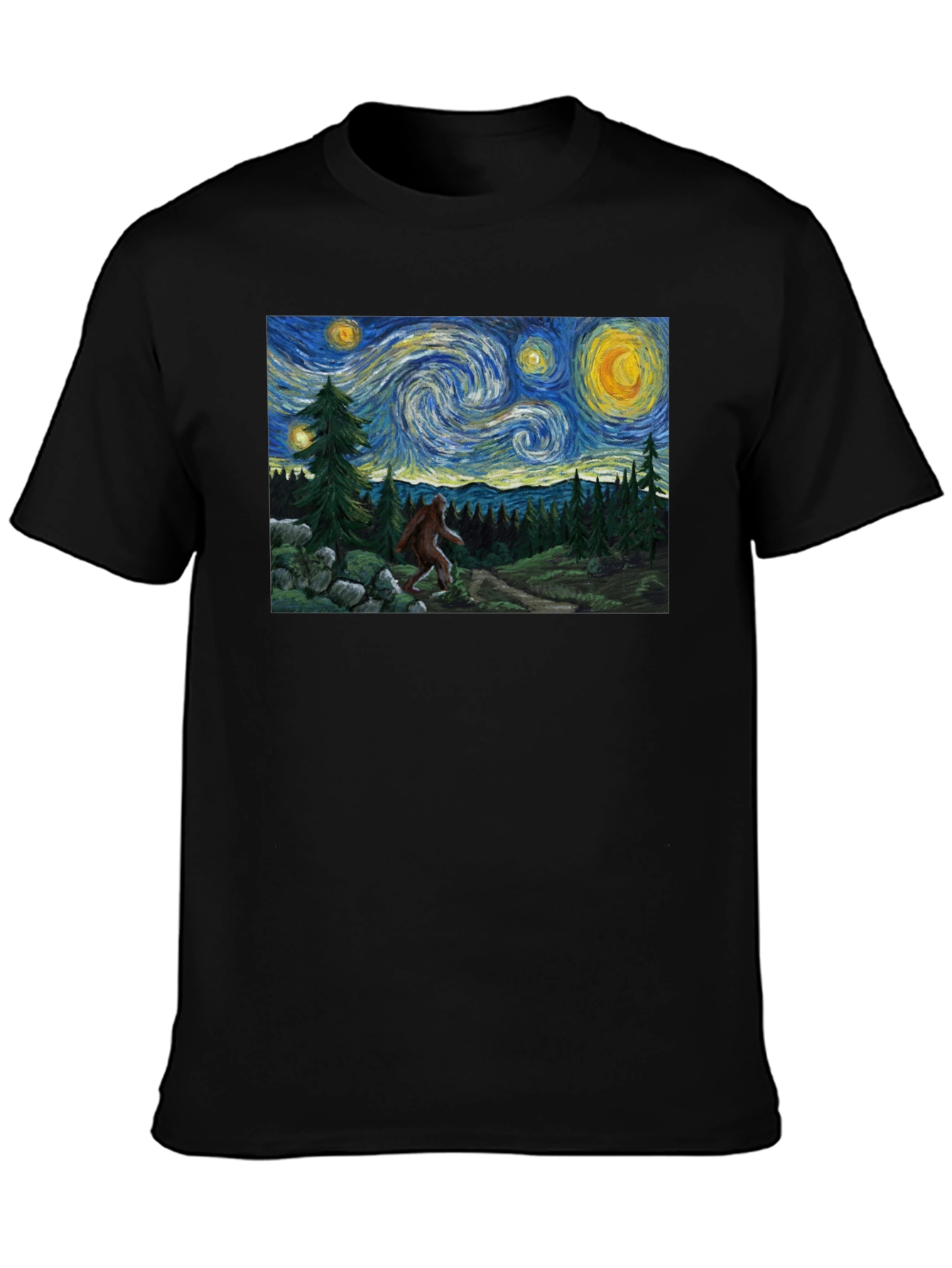Starry Night Bigfoot Graphic Tee