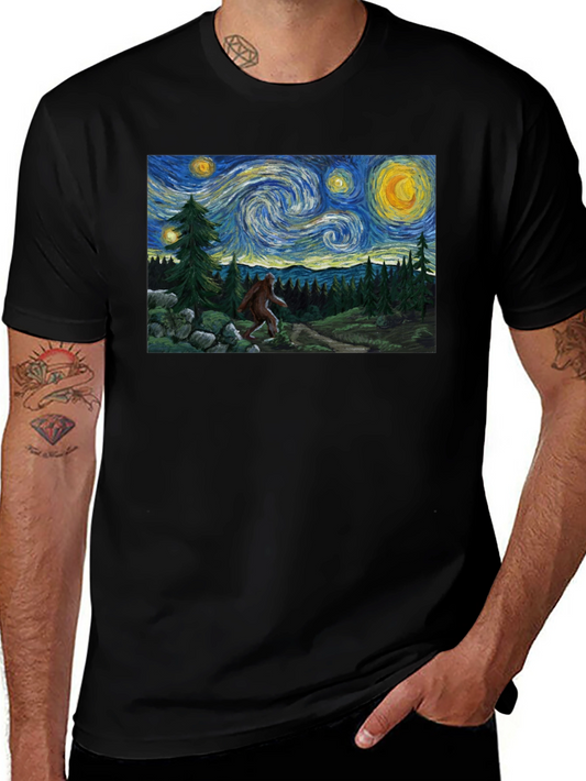Starry Night Bigfoot Graphic Tee