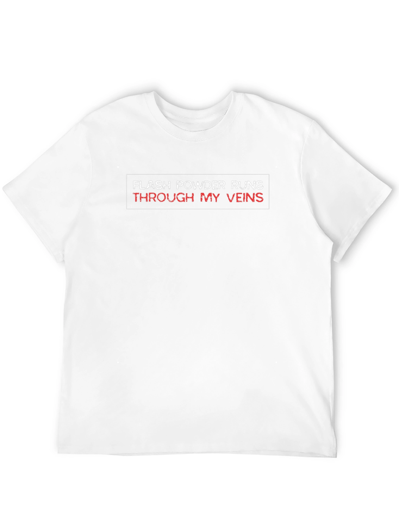 Flash Powder Runs Through My Veins Black Tee