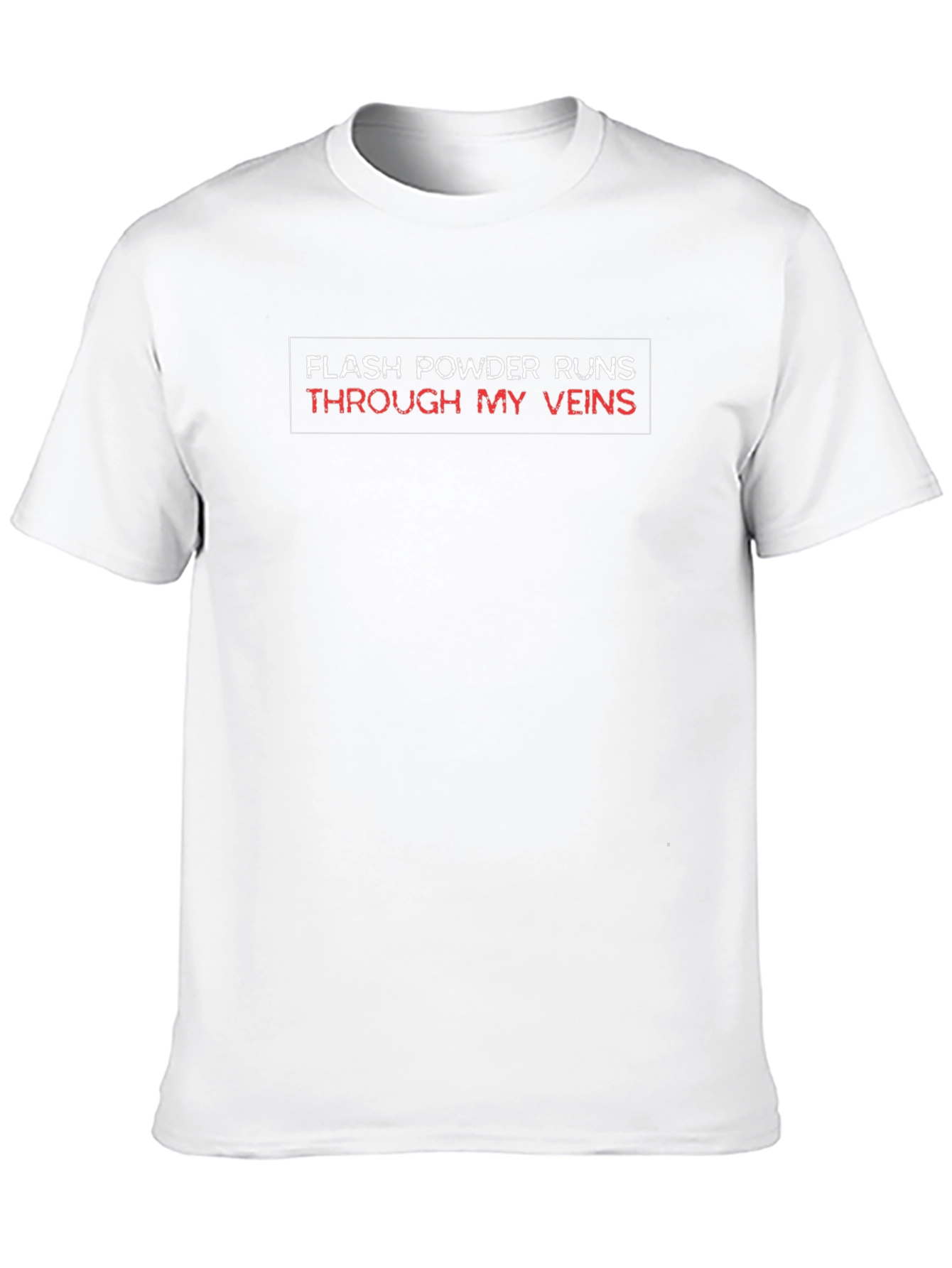 Flash Powder Runs Through My Veins Black Tee