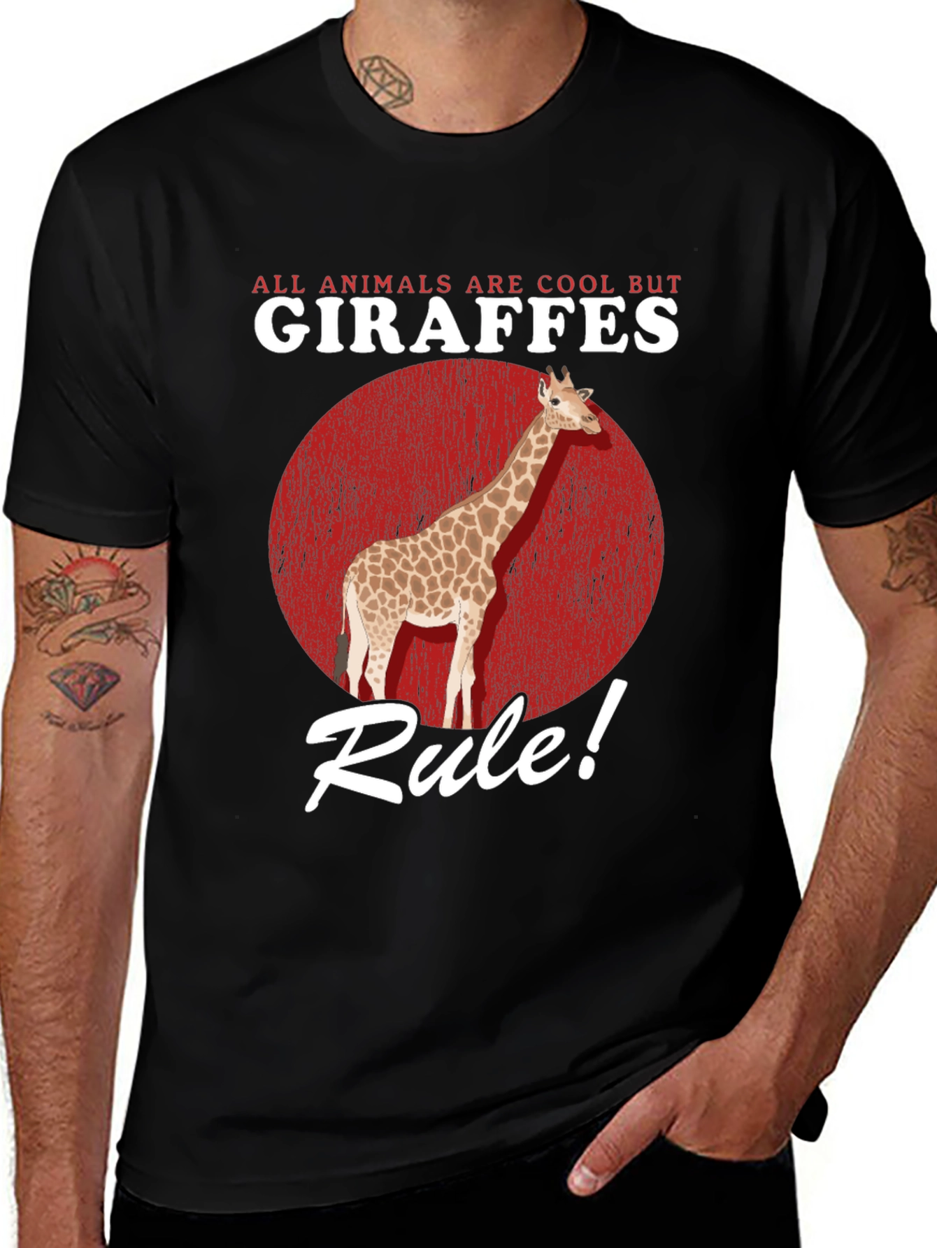 Giraffe Rule Graphic Tee - Cool Animal Lover T-Shirt