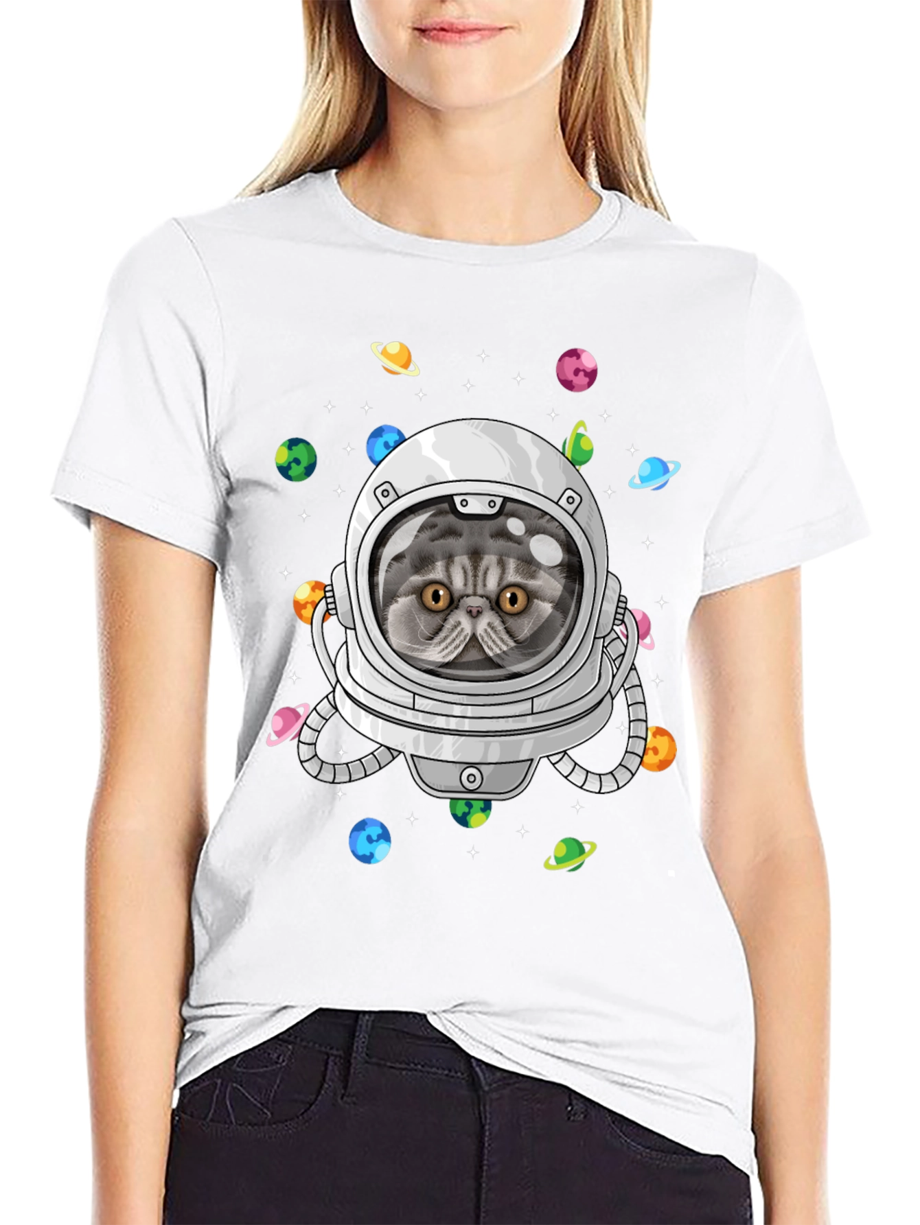 Cat Astronaut T-Shirt - Space Explorer Kitten