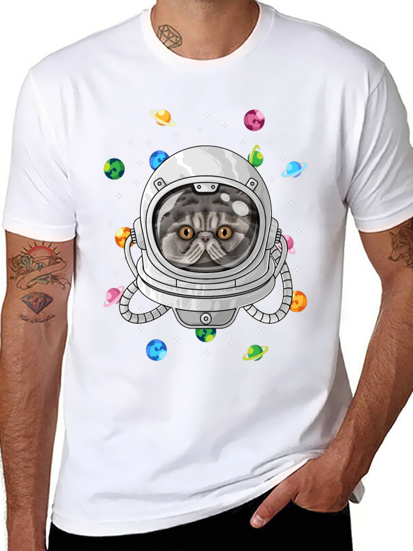 Cat Astronaut T-Shirt - Space Explorer Kitten