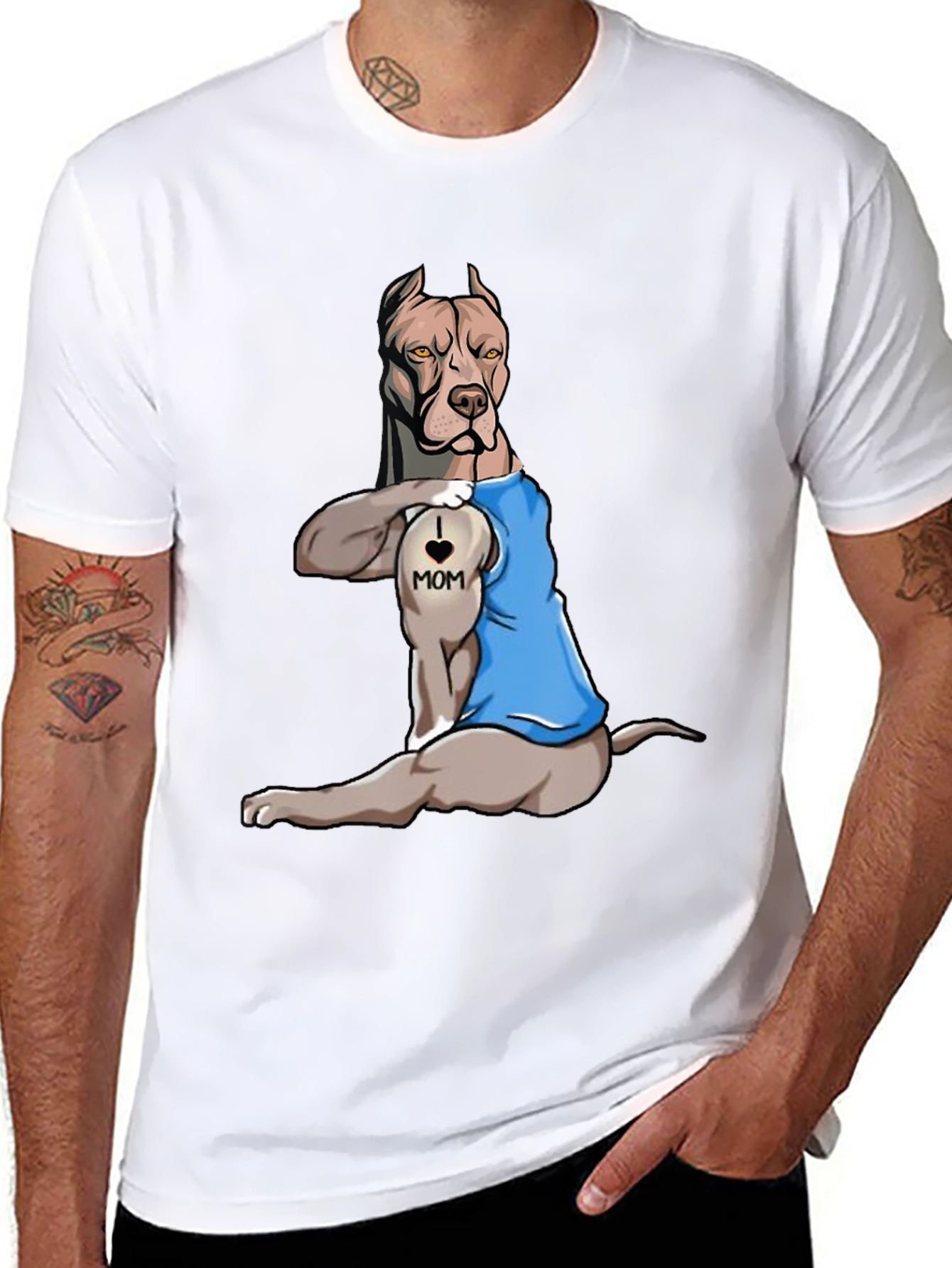 I Love Mom Pitbull T-Shirt