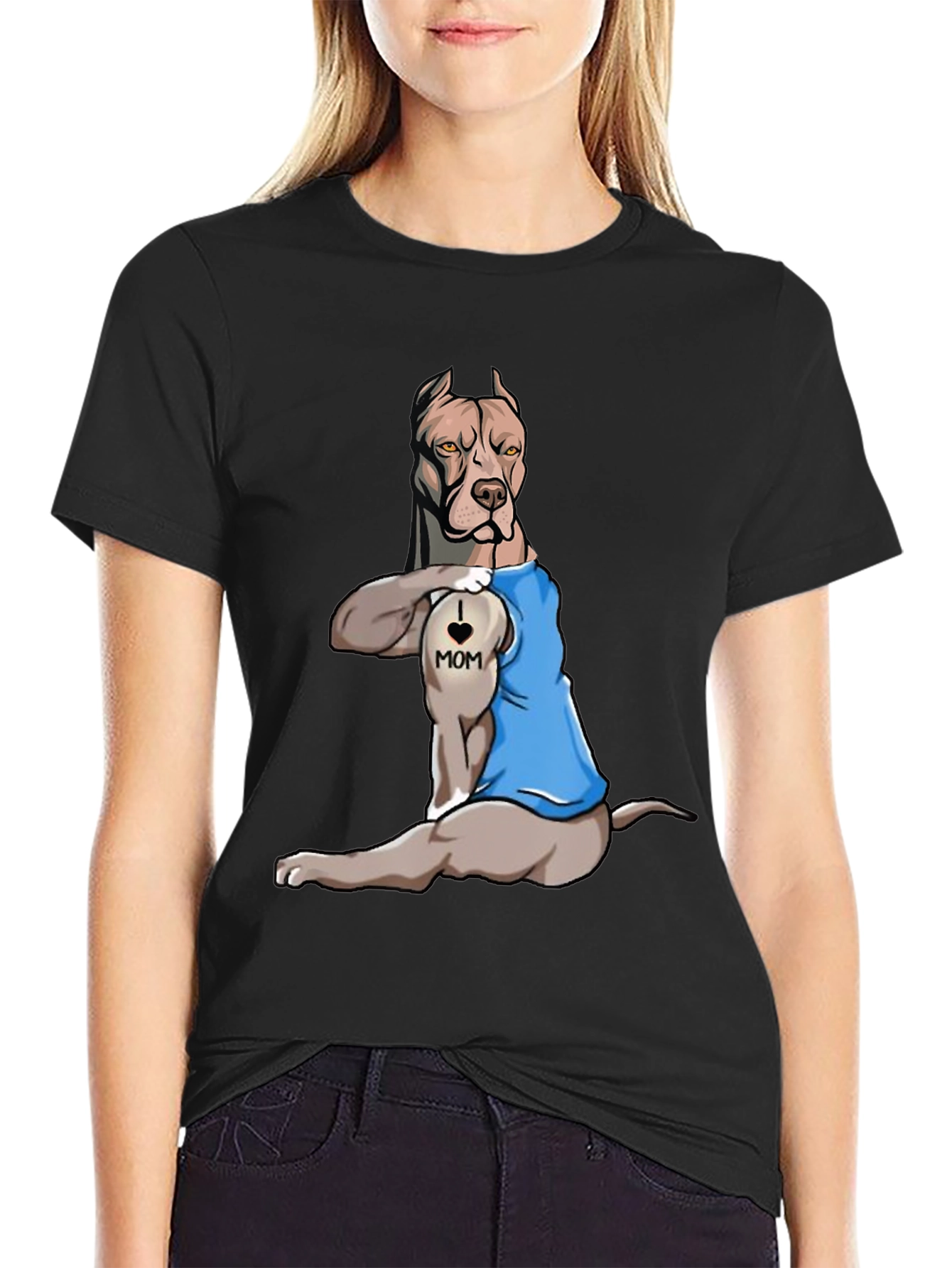 I Love Mom Pitbull T-Shirt
