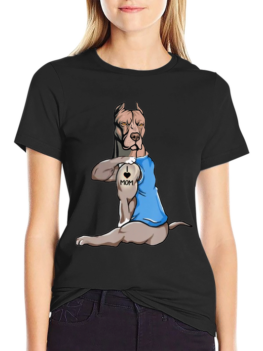 I Love Mom Pitbull T-Shirt
