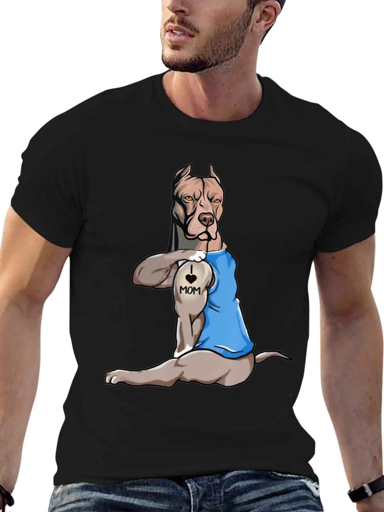 I Love Mom Pitbull T-Shirt