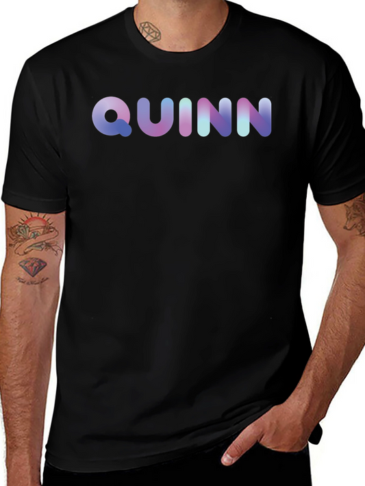 Quinn Gradient Lettering T-Shirt - Soft Cotton Blend