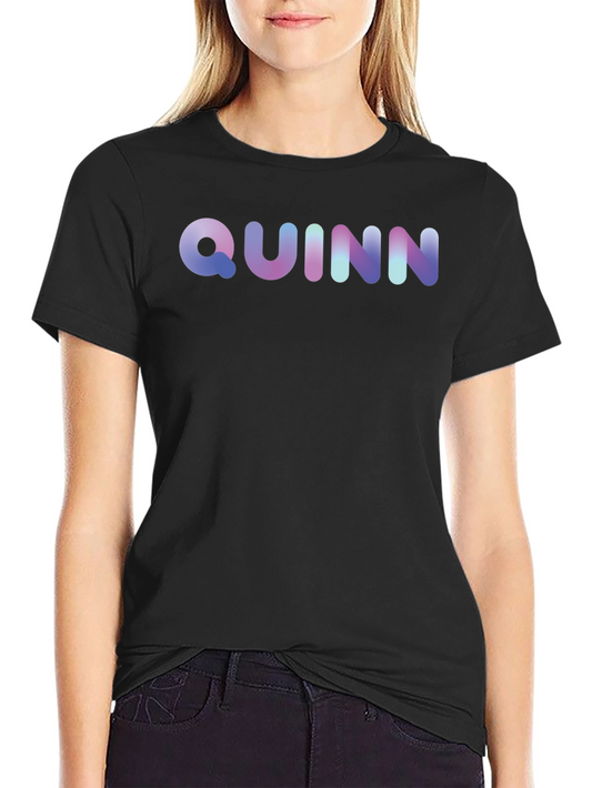 Quinn Gradient Lettering T-Shirt - Soft Cotton Blend