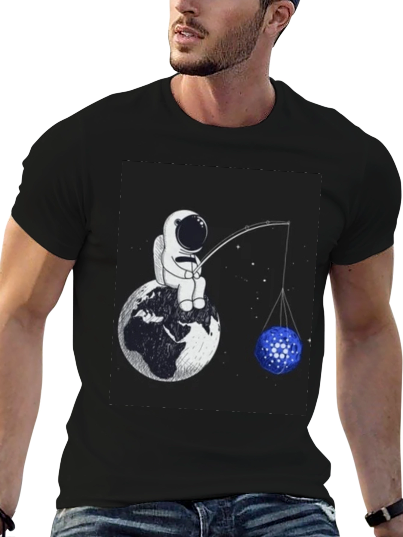 Astronaut Fishing T-Shirt - Unique Space Design