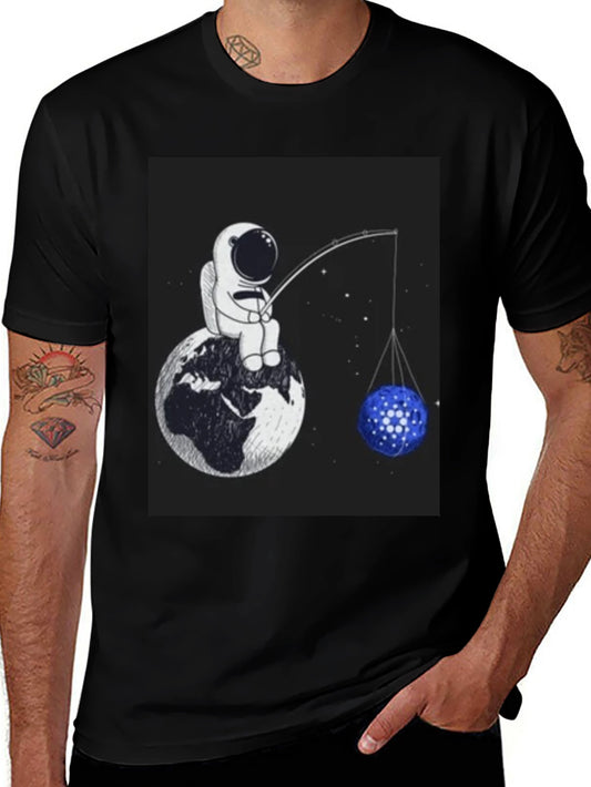 Astronaut Fishing T-Shirt - Unique Space Design