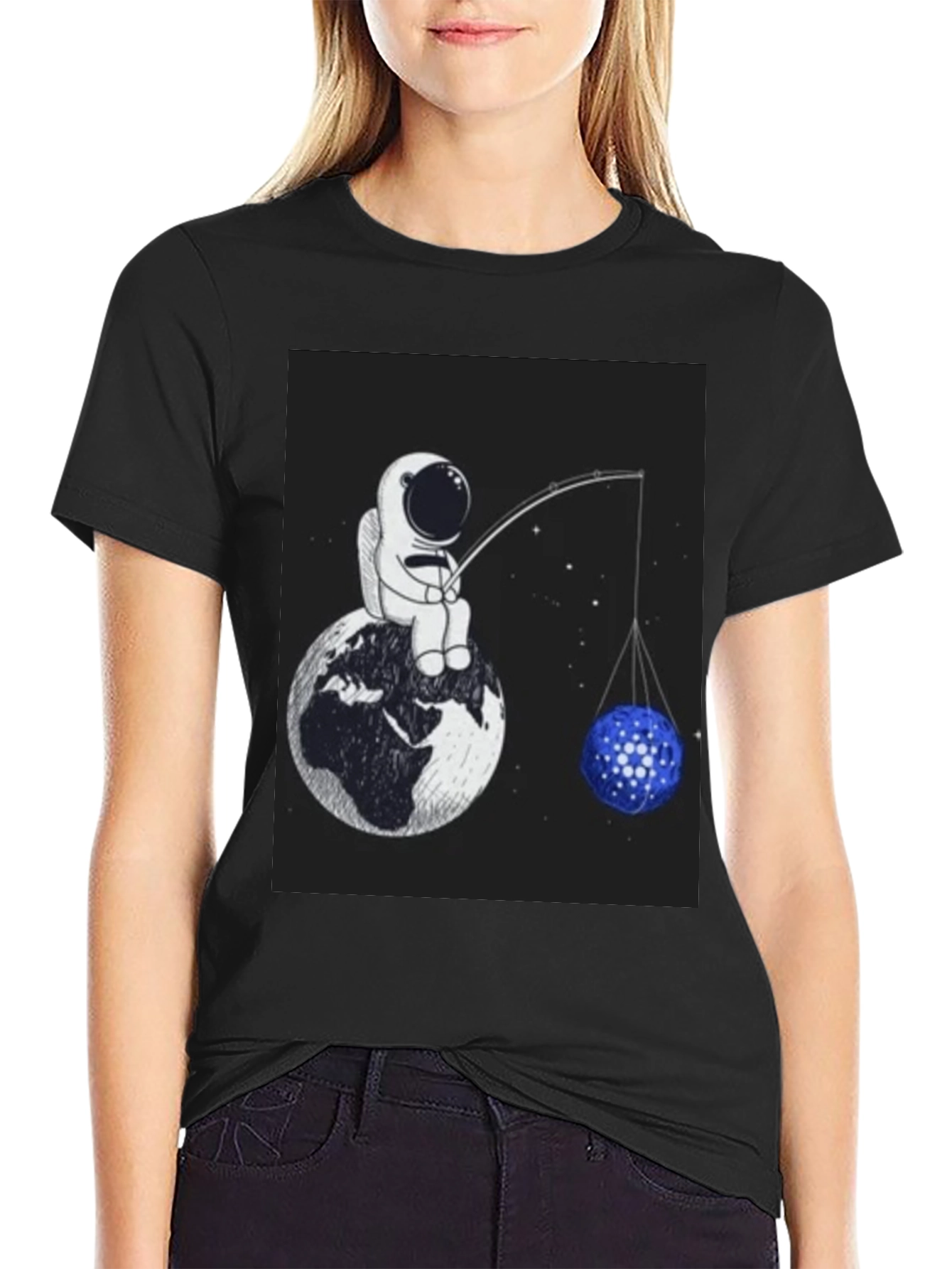 Astronaut Fishing T-Shirt - Unique Space Design