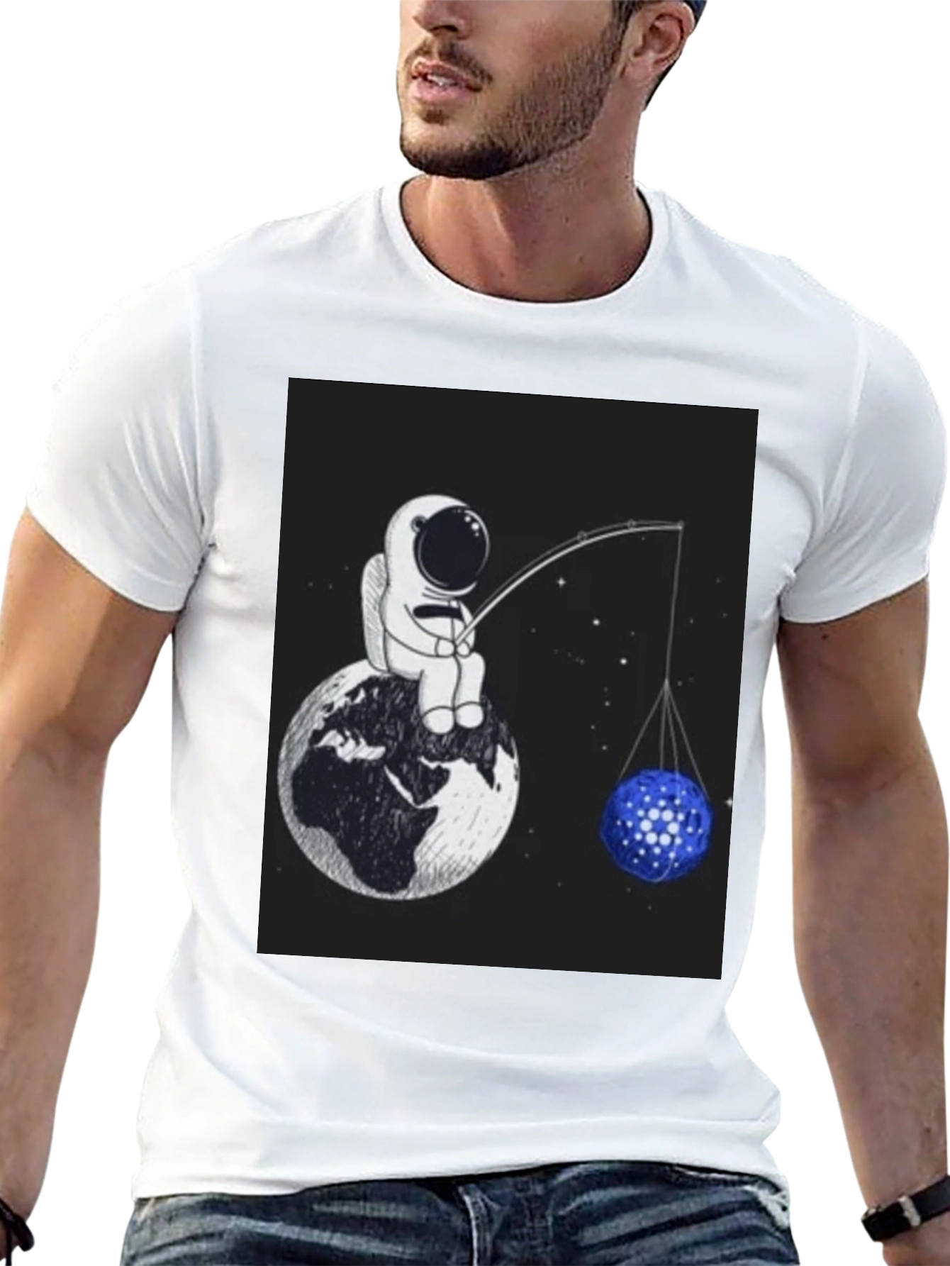 Astronaut Fishing T-Shirt - Unique Space Design