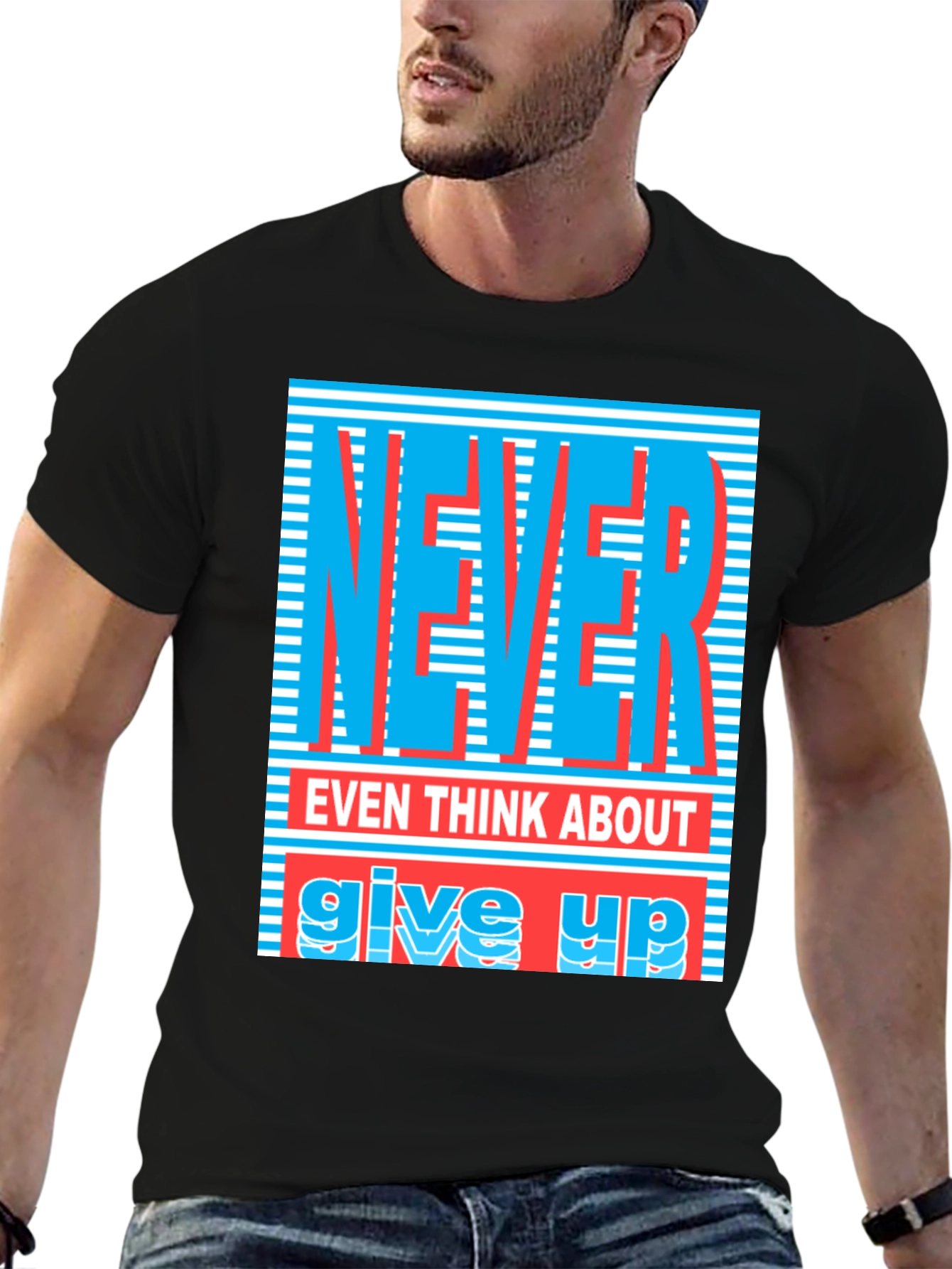 Never Give Up Graphic T-Shirt - Motivational Tee
