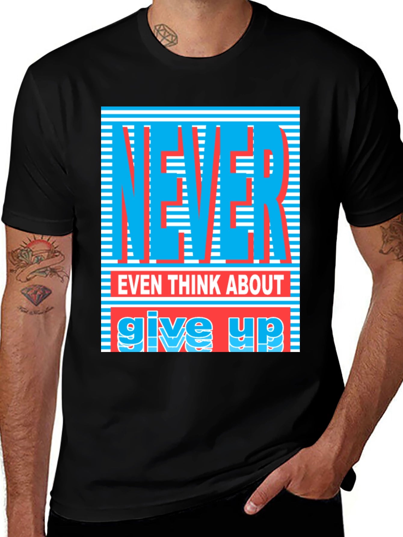Never Give Up Graphic T-Shirt - Motivational Tee