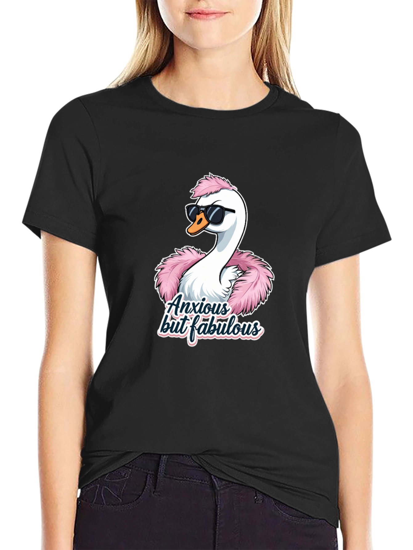 Anxious but Fabulous Swan Graphic Tee