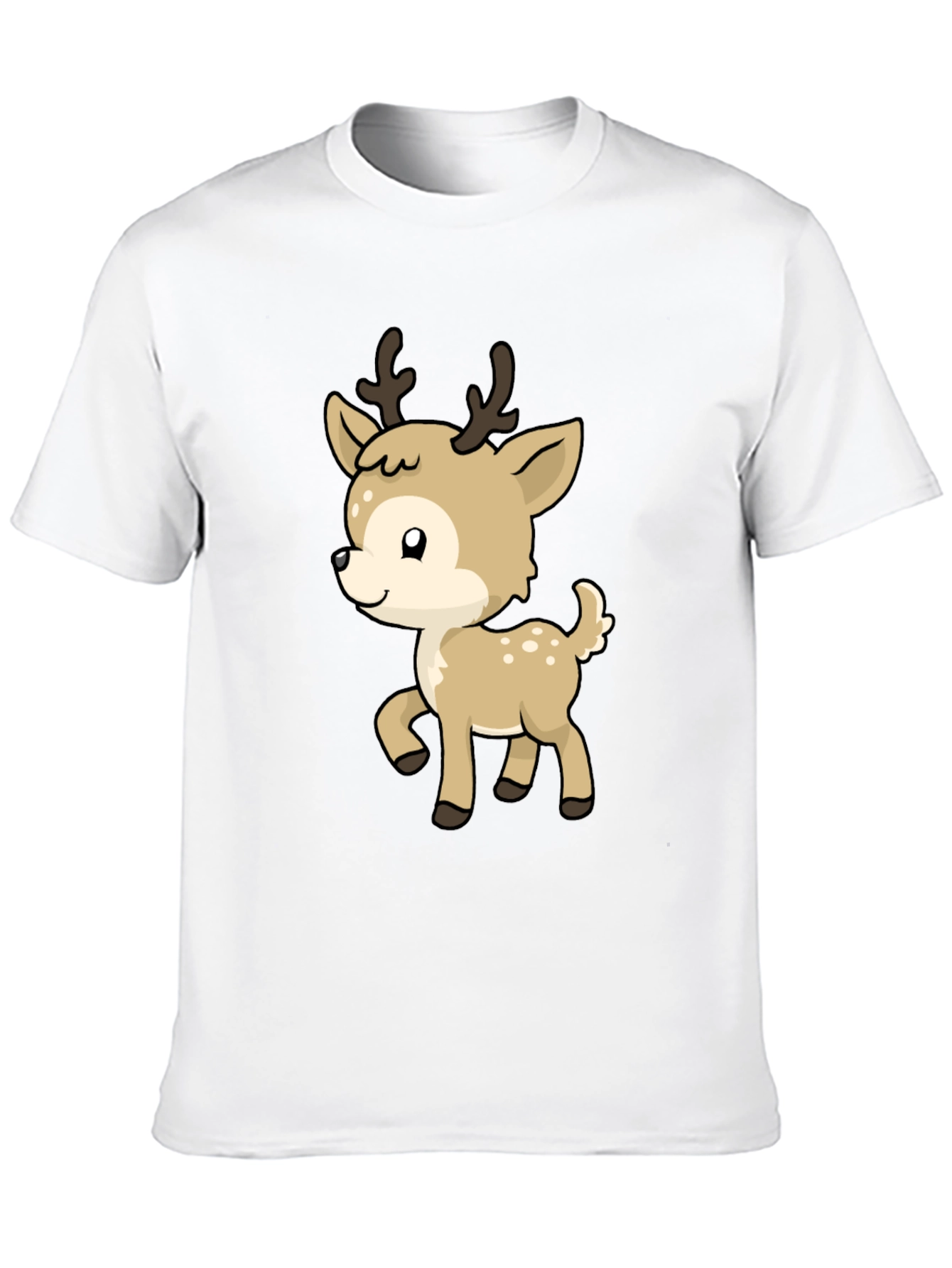 Cute Deer Graphic Tee - Soft Cotton Blend