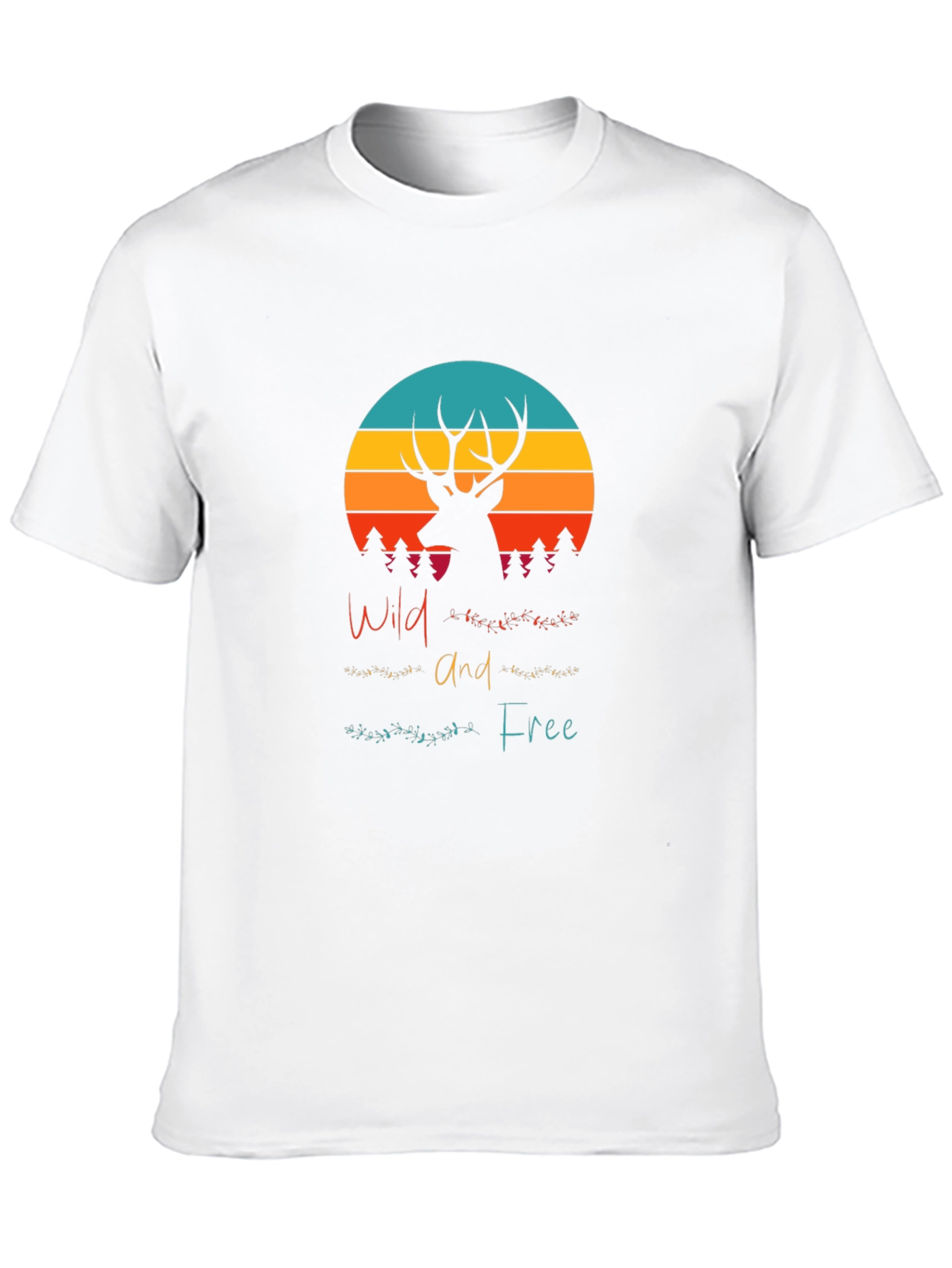 Wild and Free Deer Graphic Tee - Black