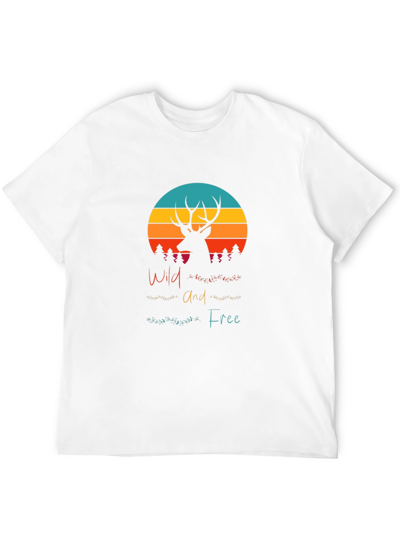 Wild and Free Deer Graphic Tee - Black