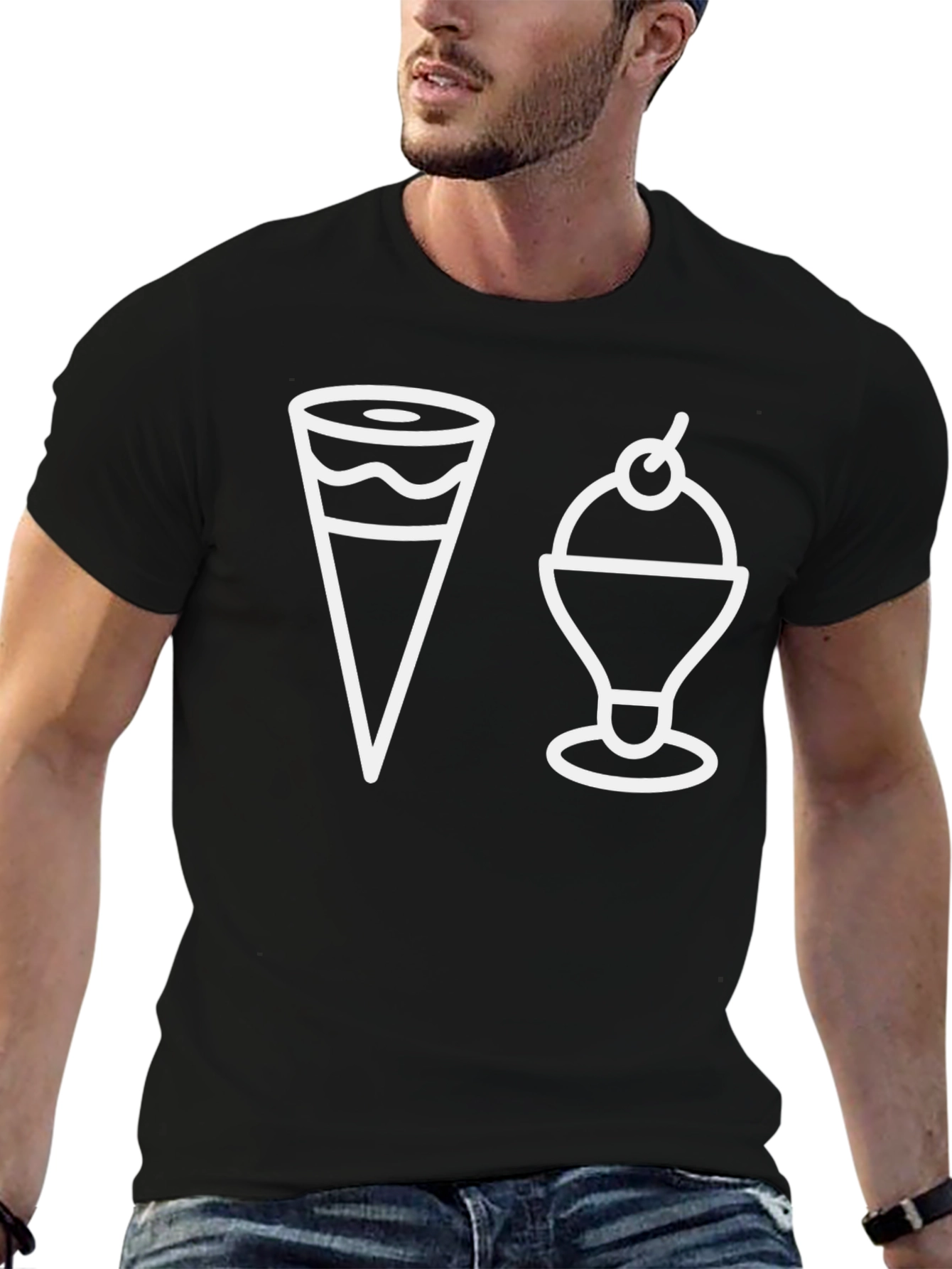 Ice Cream Graphic Tee - Black Unisex T-Shirt