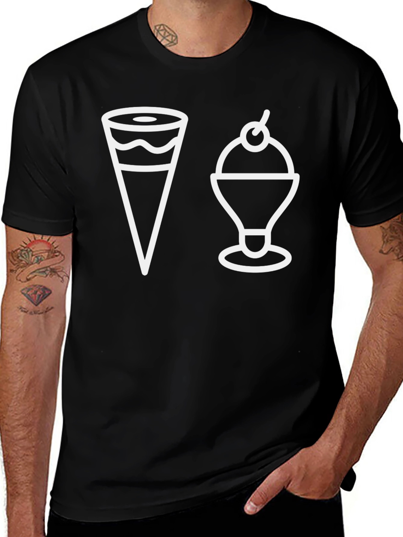 Ice Cream Graphic Tee - Black Unisex T-Shirt
