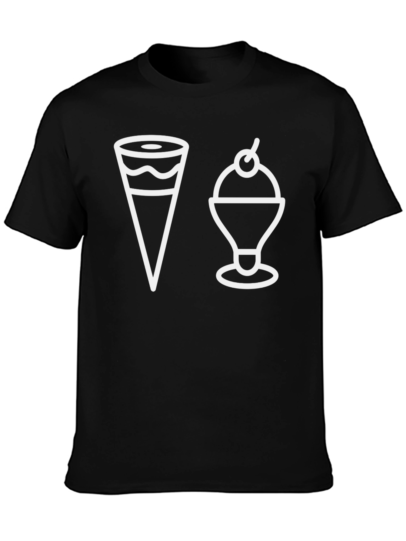 Ice Cream Graphic Tee - Black Unisex T-Shirt