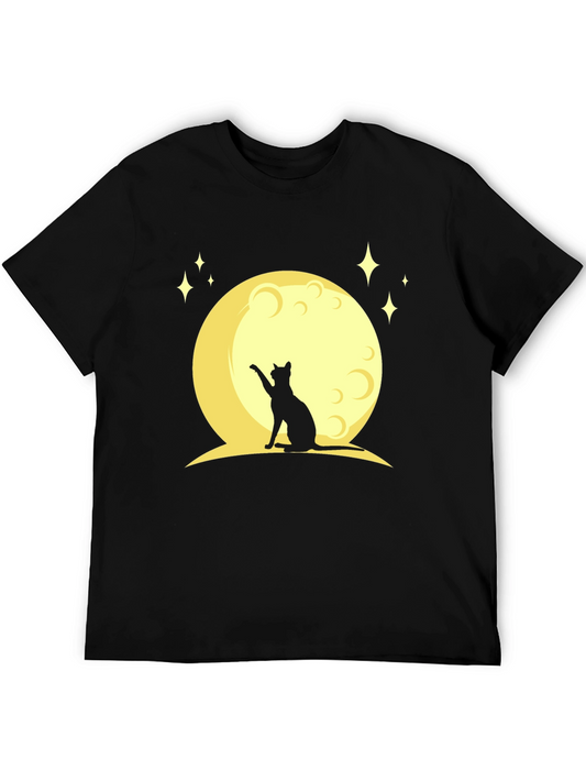 Black Cat Moon Graphic T-Shirt