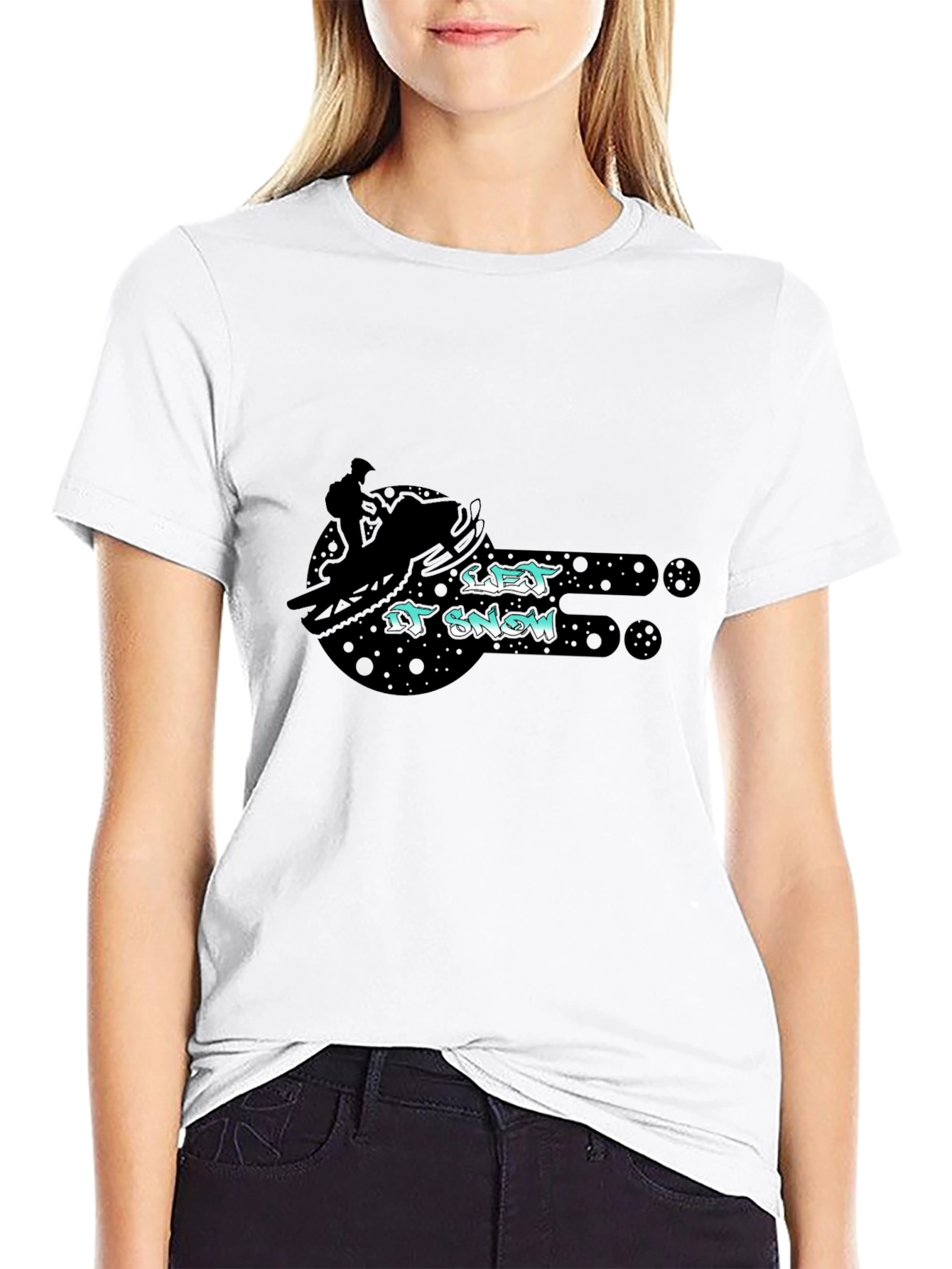 Let it Snow Snowmobile Graphic T-Shirt