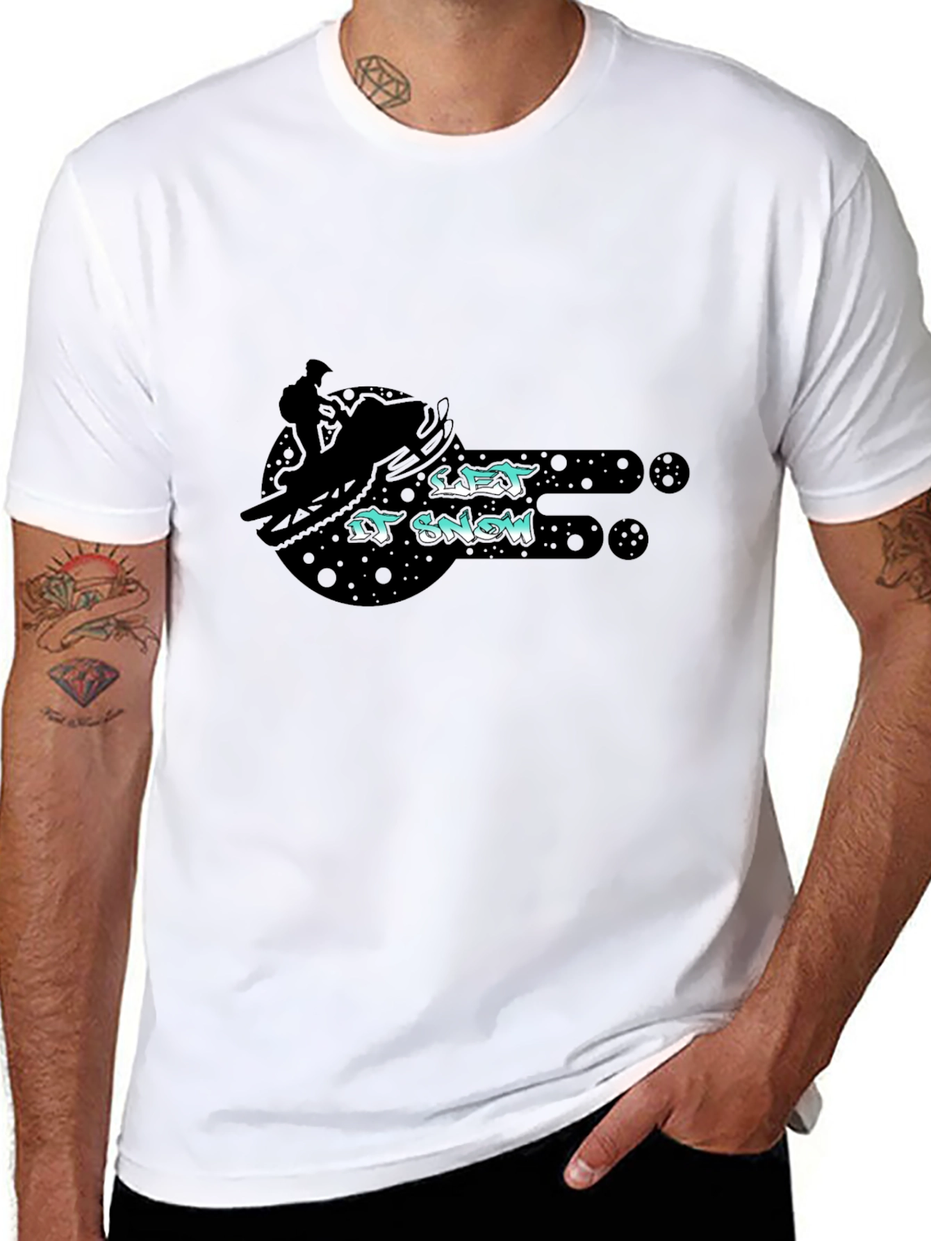 Let it Snow Snowmobile Graphic T-Shirt