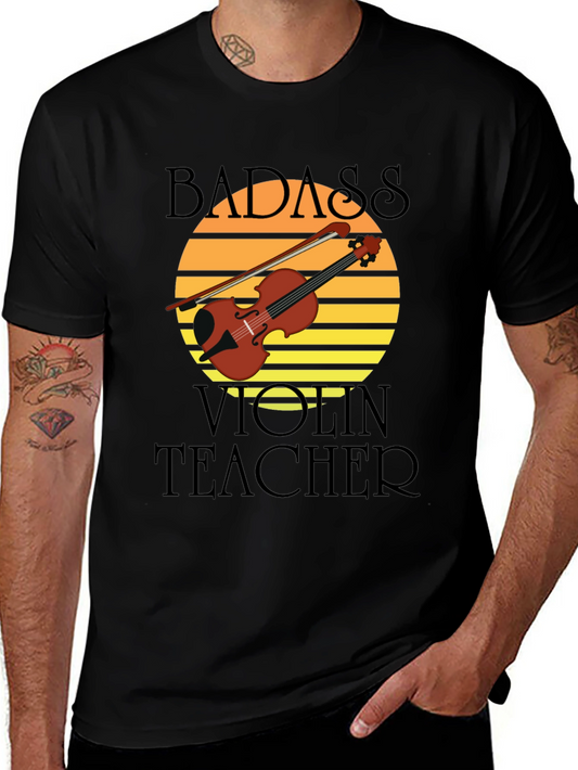 Badass Violin Teacher Graphic T-Shirt