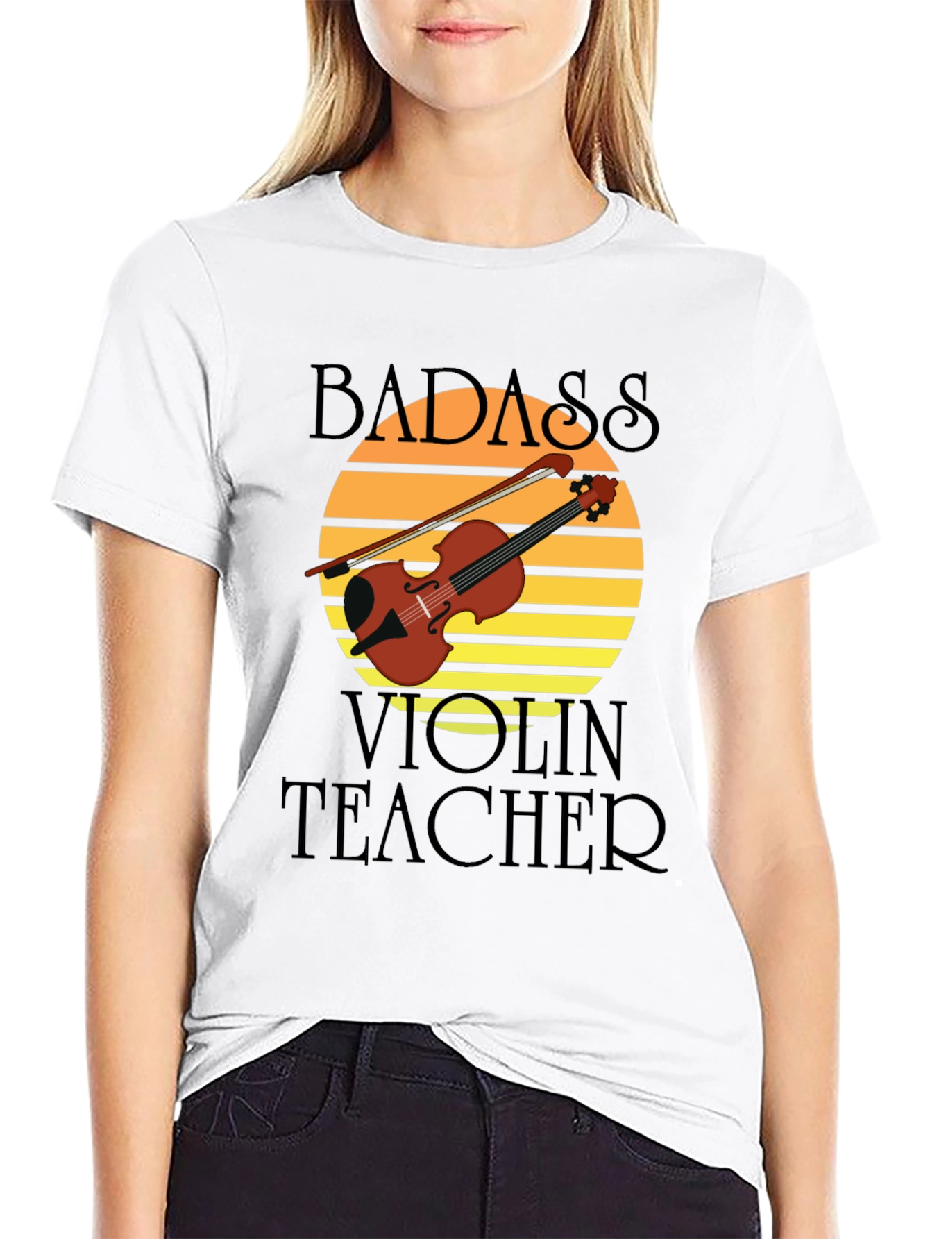 Badass Violin Teacher Graphic T-Shirt