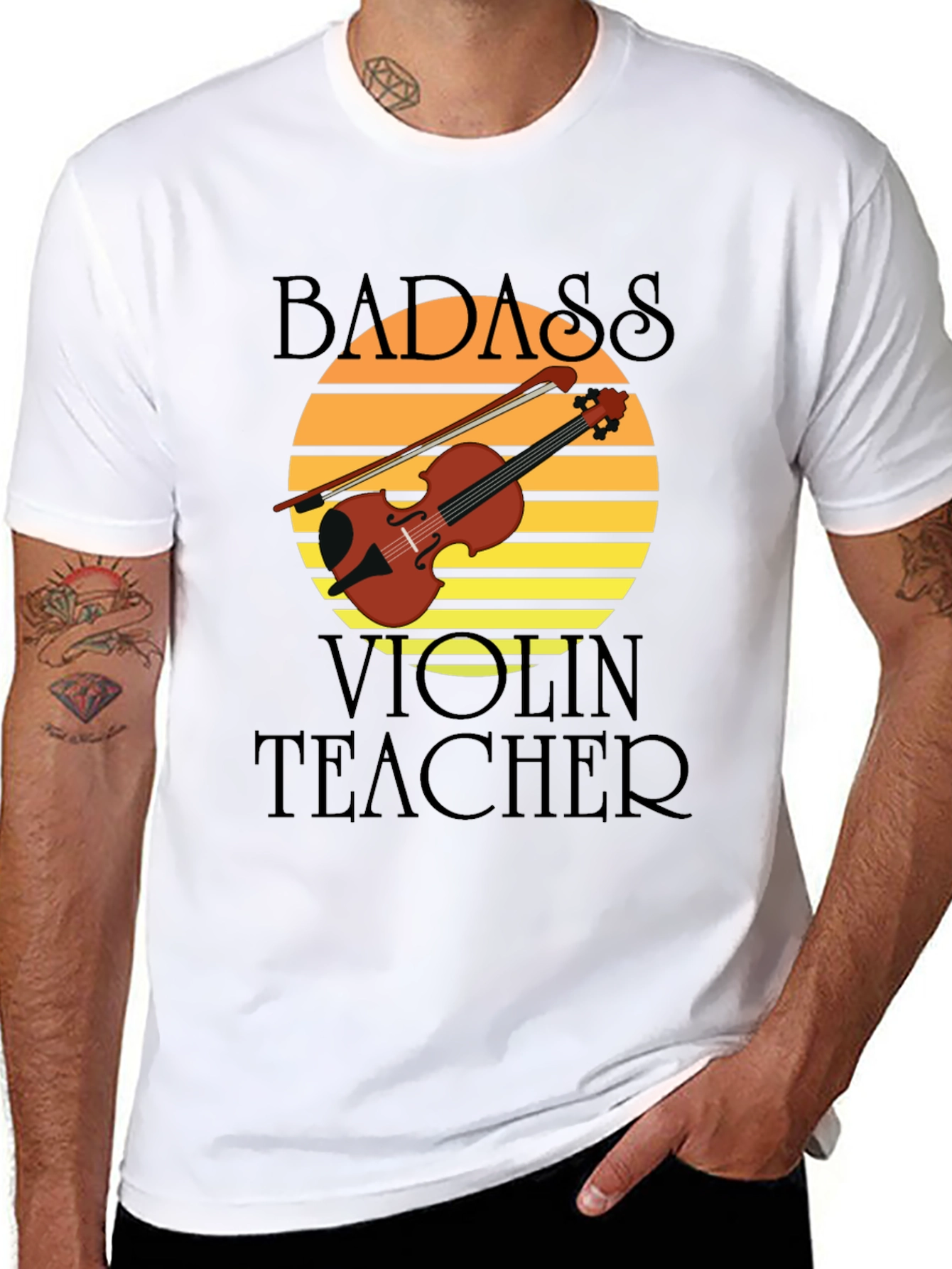 Badass Violin Teacher Graphic T-Shirt