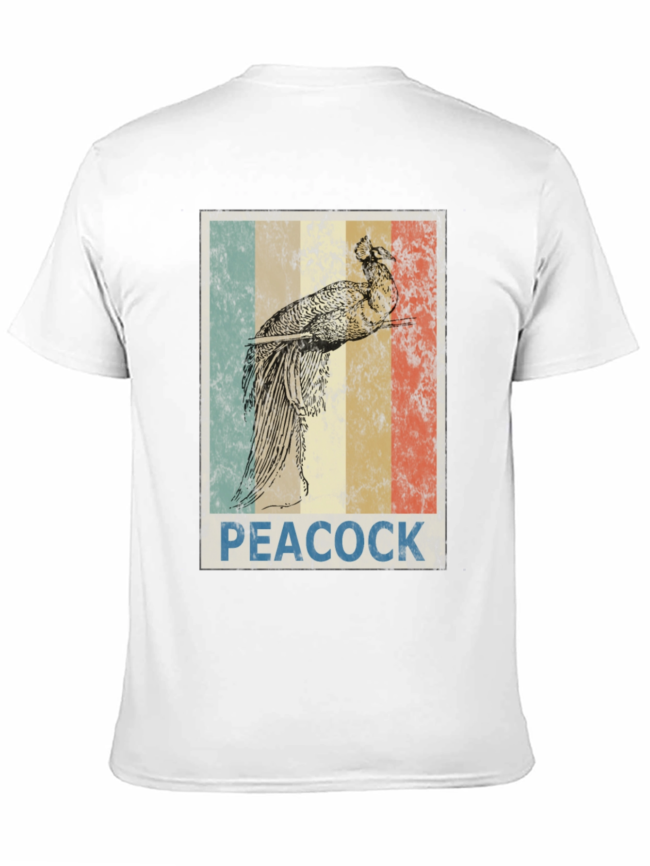 Retro Peacock Graphic Tee - Black