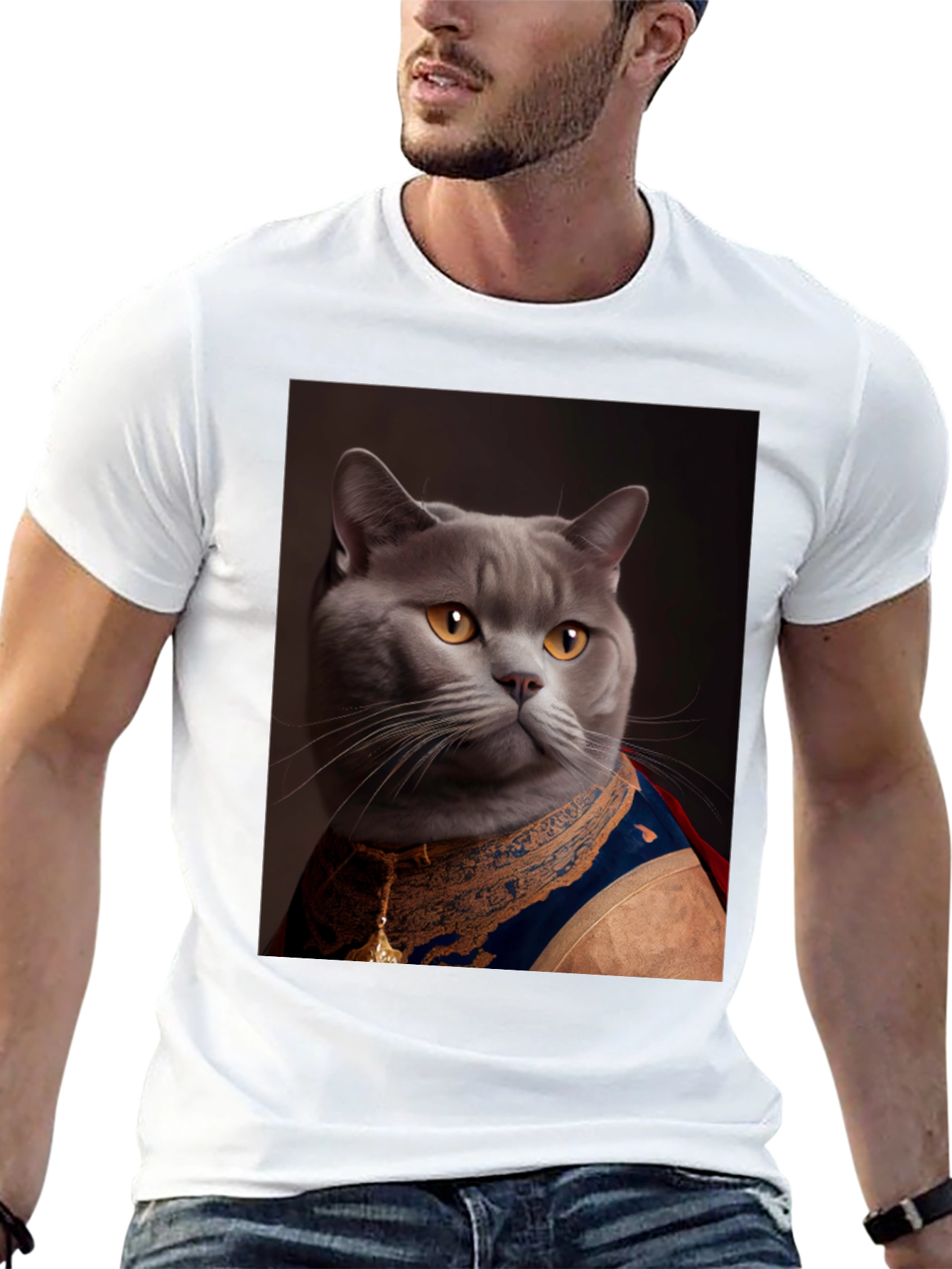 Regal Cat T-Shirt - Funny Pet Portrait Tee