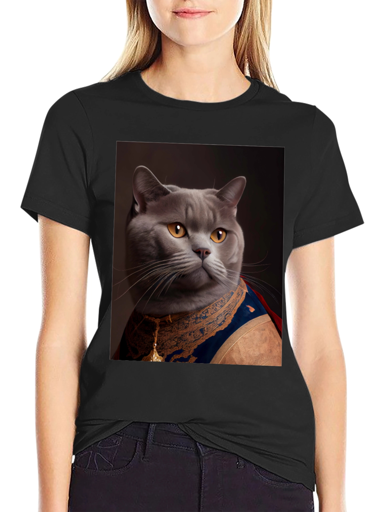 Regal Cat T-Shirt - Funny Pet Portrait Tee