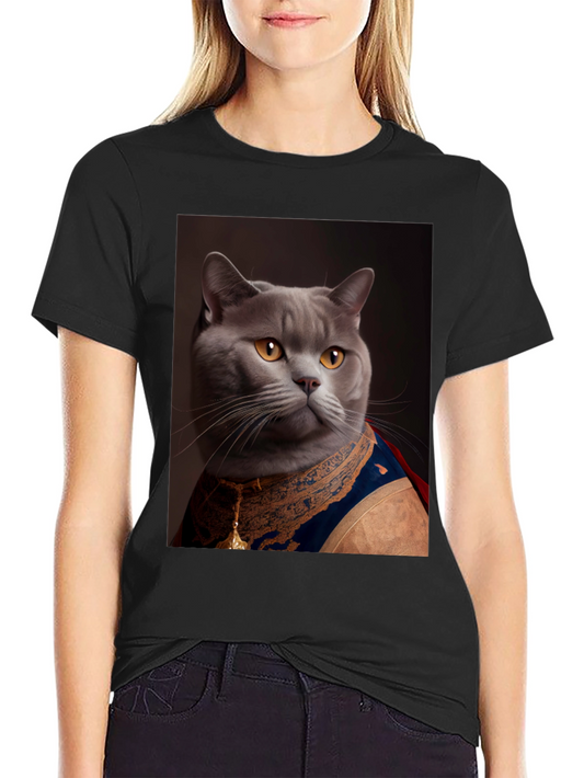 Regal Cat T-Shirt - Funny Pet Portrait Tee