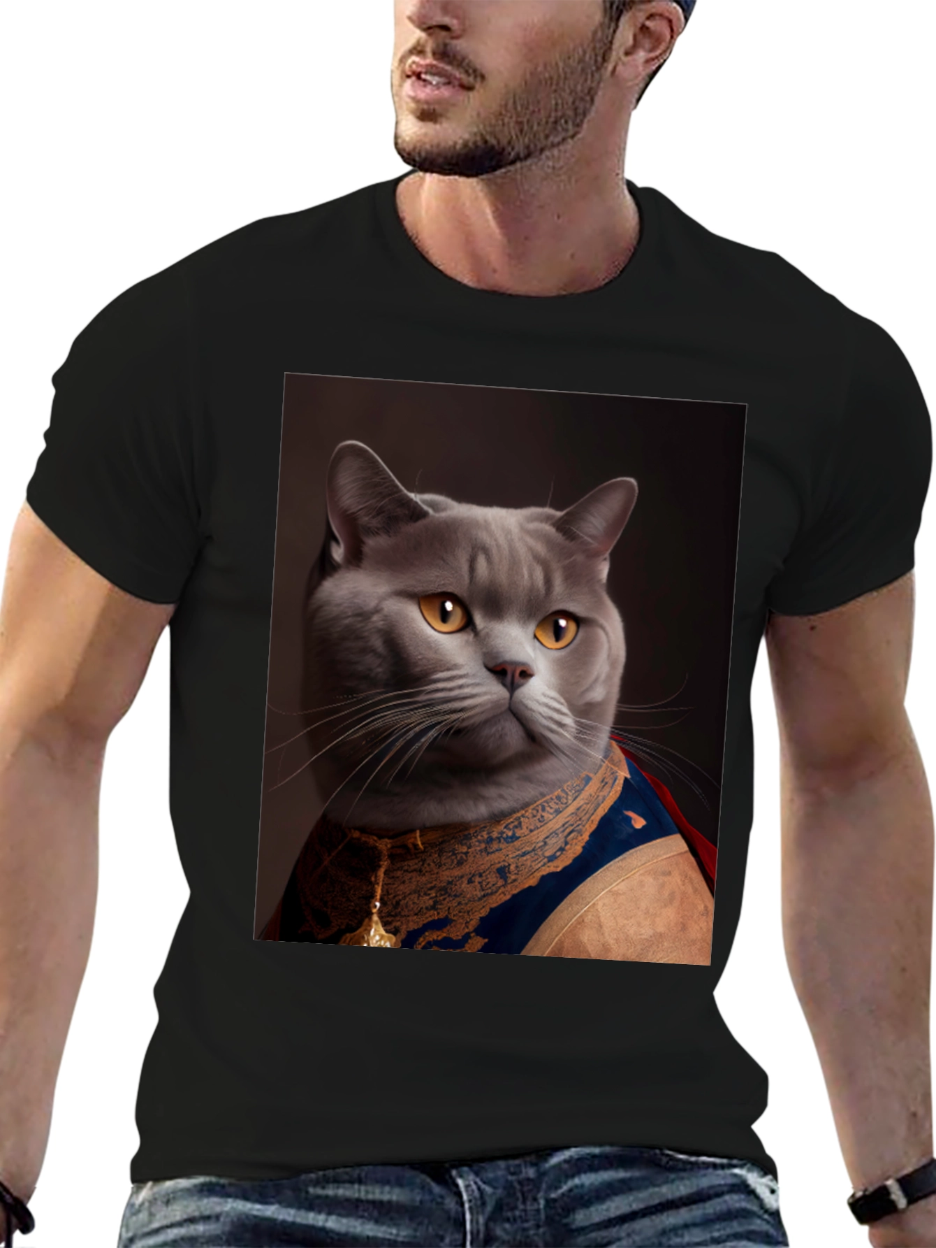 Regal Cat T-Shirt - Funny Pet Portrait Tee