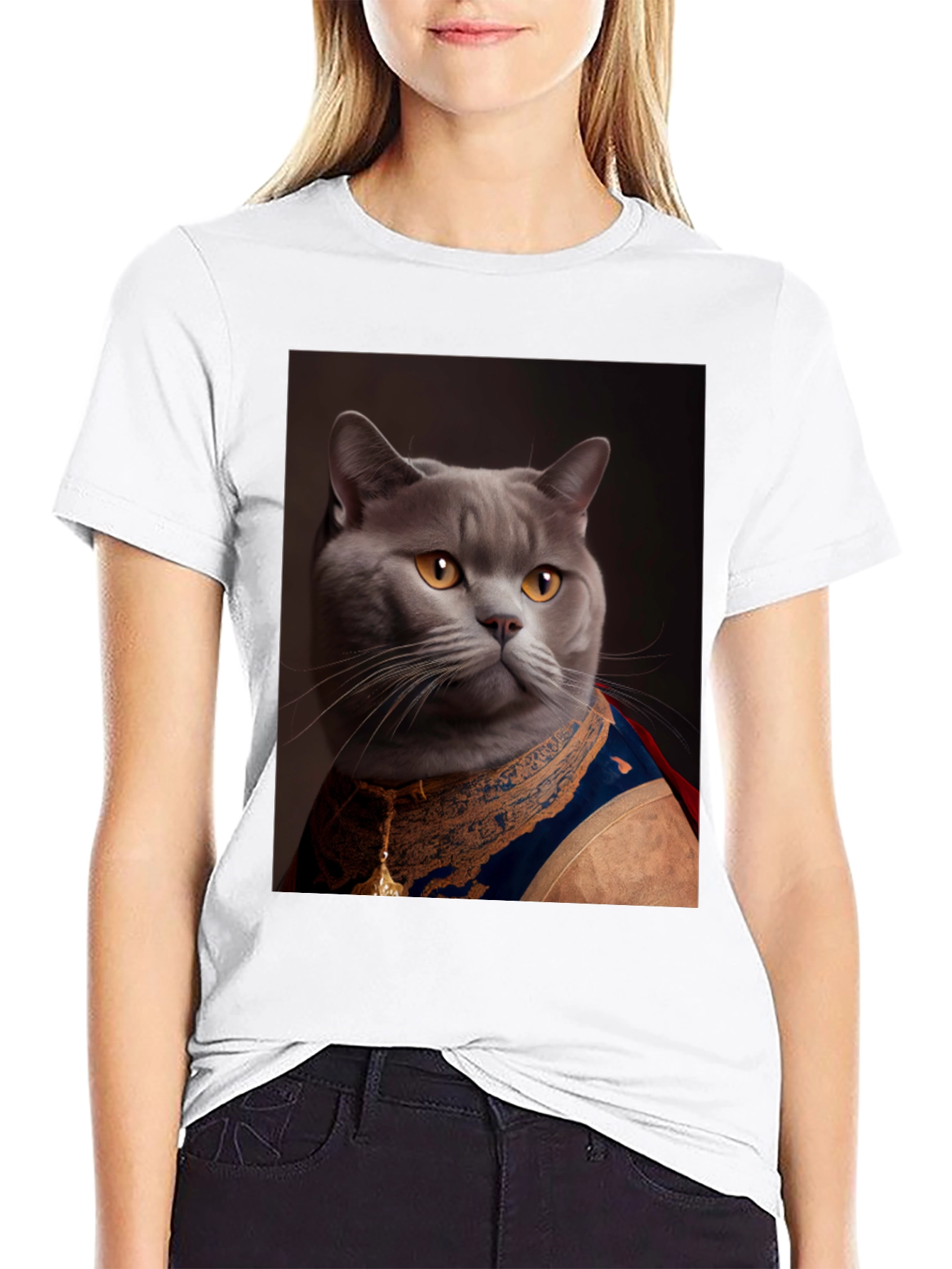 Regal Cat T-Shirt - Funny Pet Portrait Tee
