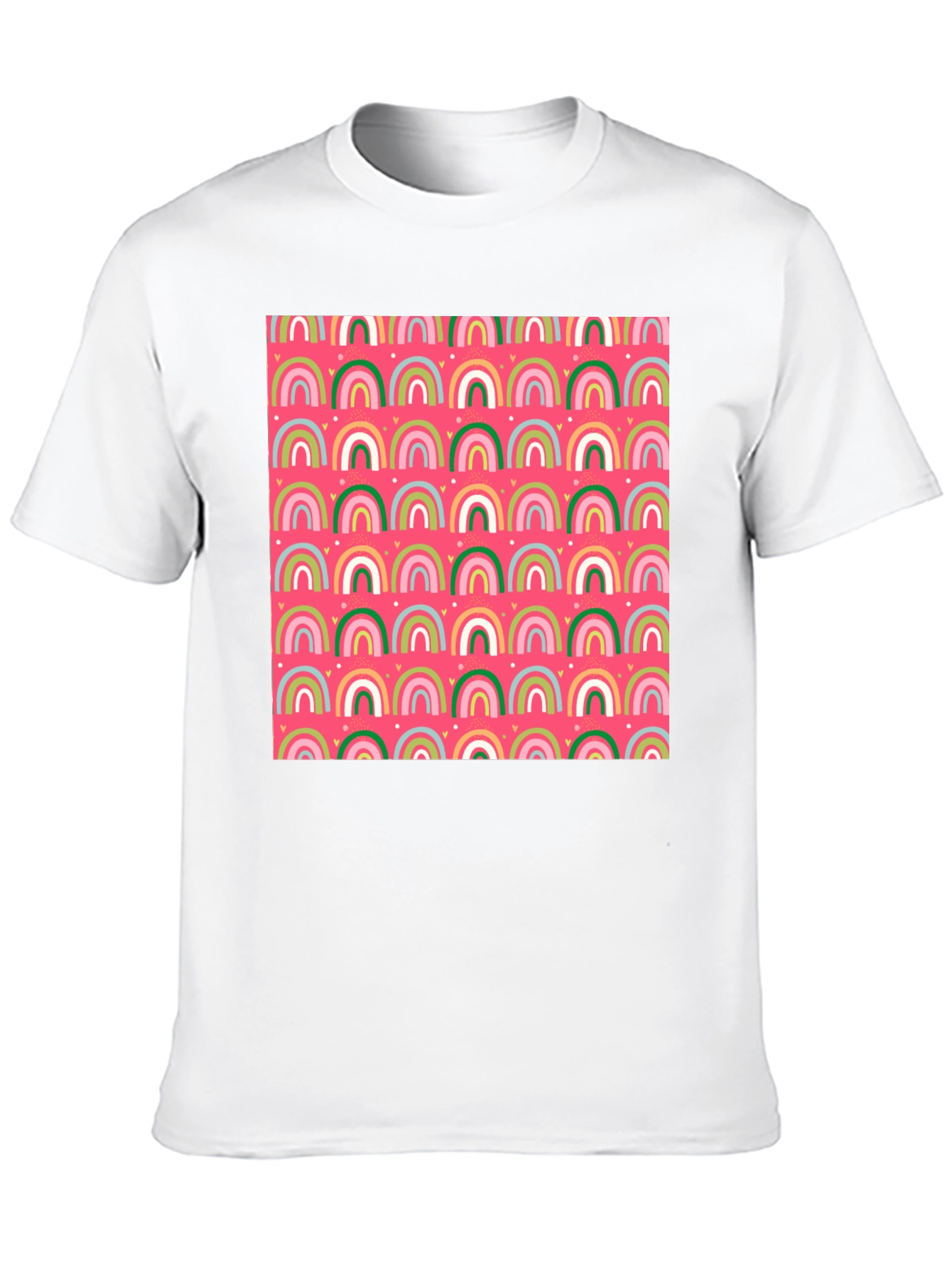 Fun Rainbow Pattern Black T-Shirt