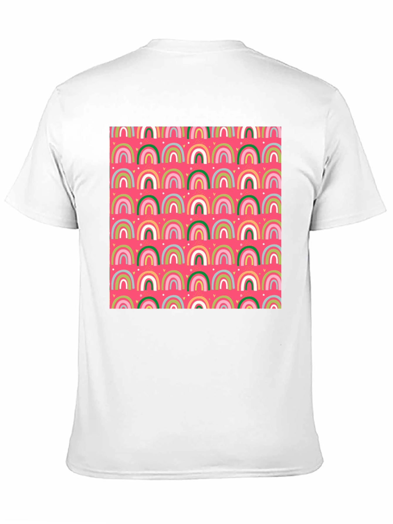Fun Rainbow Pattern Black T-Shirt