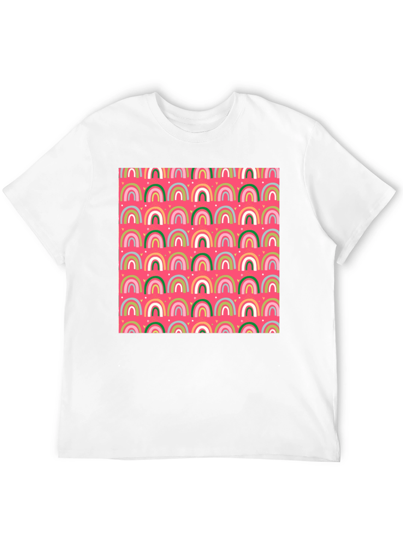 Fun Rainbow Pattern Black T-Shirt