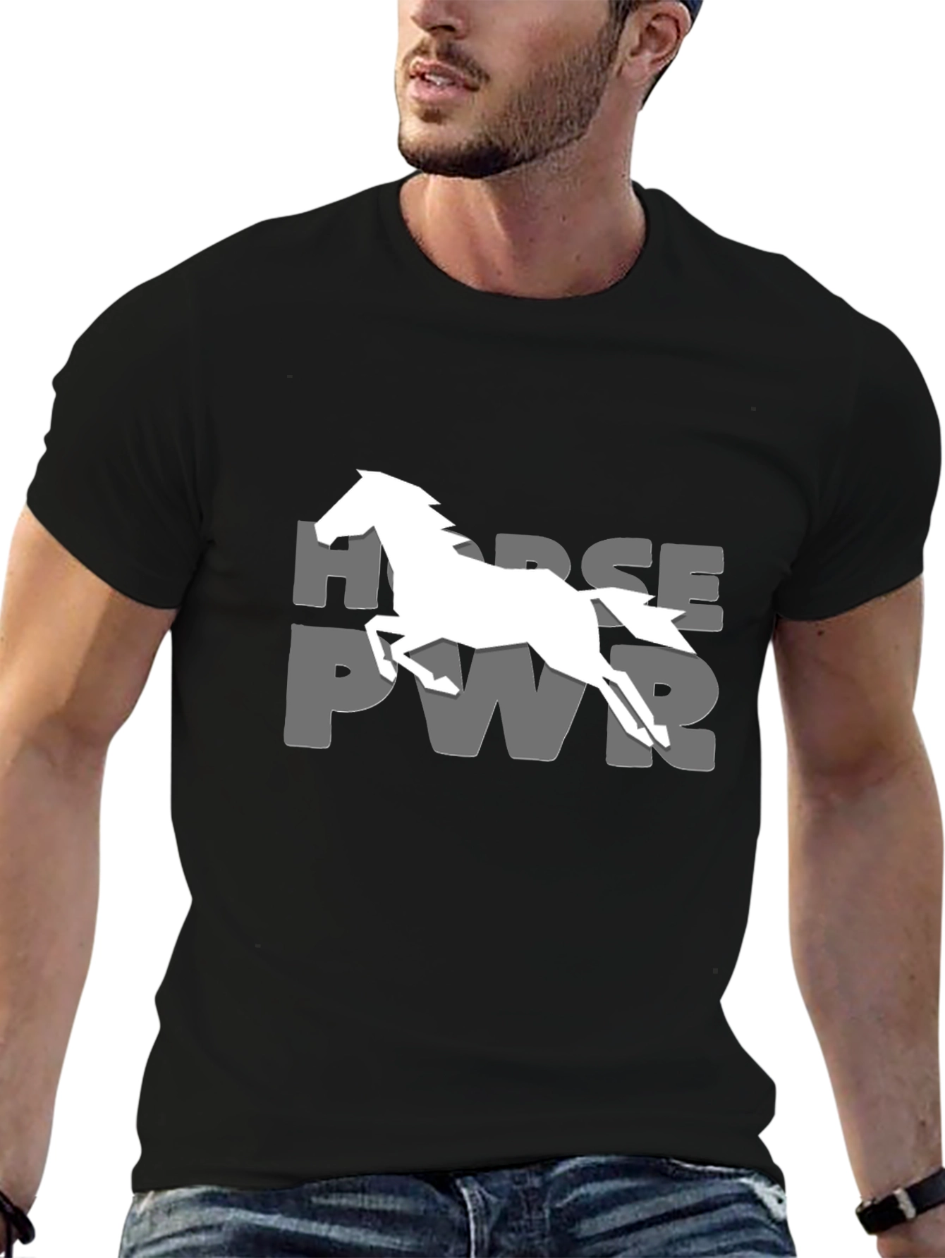 Horse Power Graphic Black T-Shirt