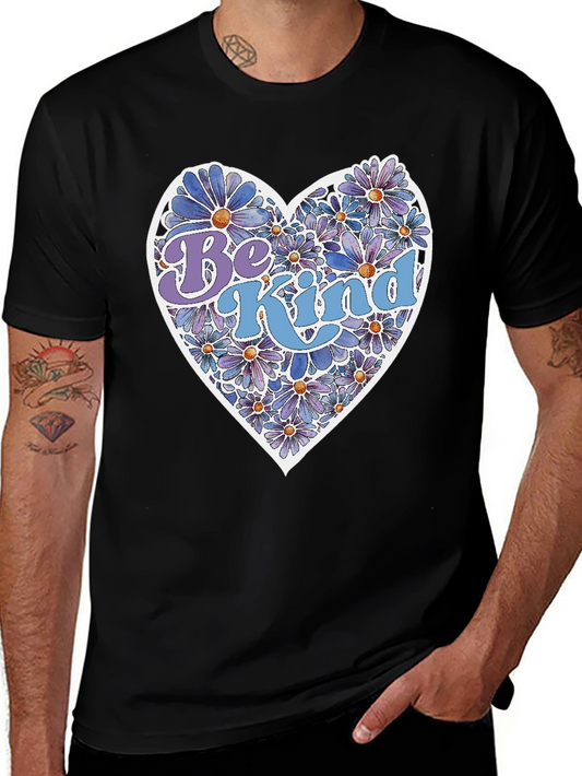 Be Kind Floral Heart Graphic Tee - Unisex